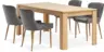 JYSK LINTRUP Д190/280 маса д.н.дъб + 4 PEBRINGE стола сиво кадифе