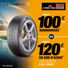 PROMO PNEU UNIROYAL | JUSQU'À 100€ REMBOURSES OU 120€ EN BON D'ACHAT