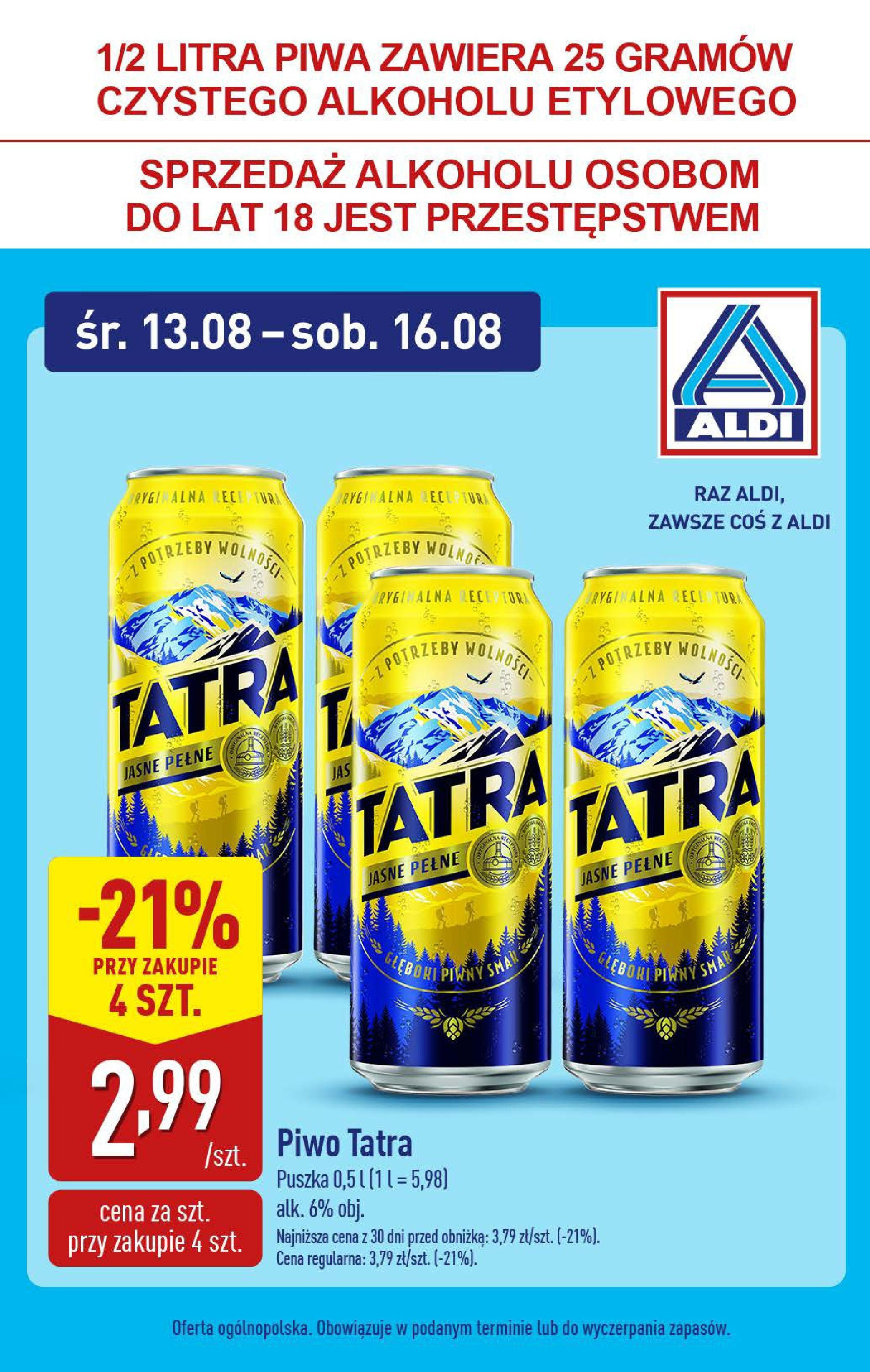 Aldi Gazetka - Od środy od 13.08.2025 - Ulotka PDF, promocje | Strona: 7 | Produkty: Piwo