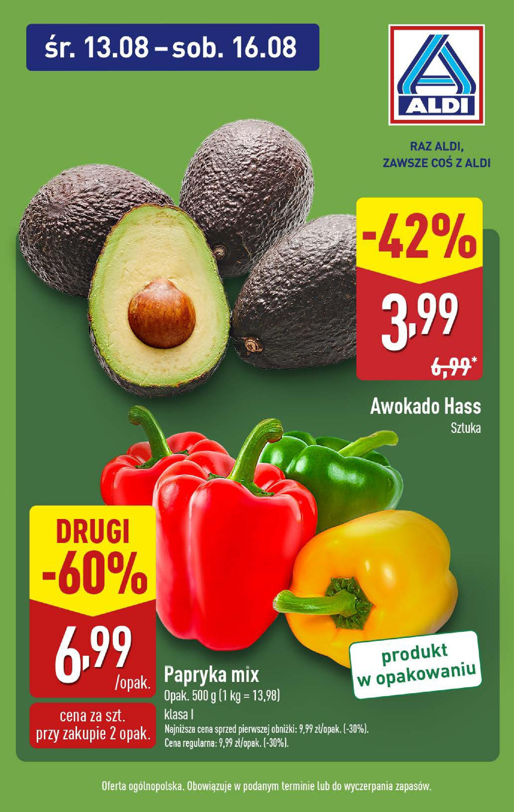 Aldi Gazetka - Od środy od 13.08.2025 - Ulotka PDF, promocje | Strona: 10 | Produkty: Papryka, Awokado