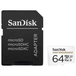 Карта памет SANDISK MICRO SD HIGH ENDURANCE 64GB КЛАС 10 U3 V30 XC-I