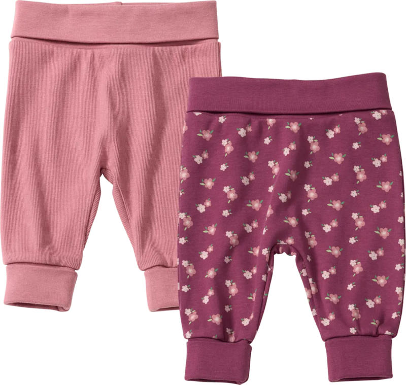 ALANA Hosen mit Mitwachsfunktion, Blüten-Muster & Ripp-Struktur, beere, Gr. 56