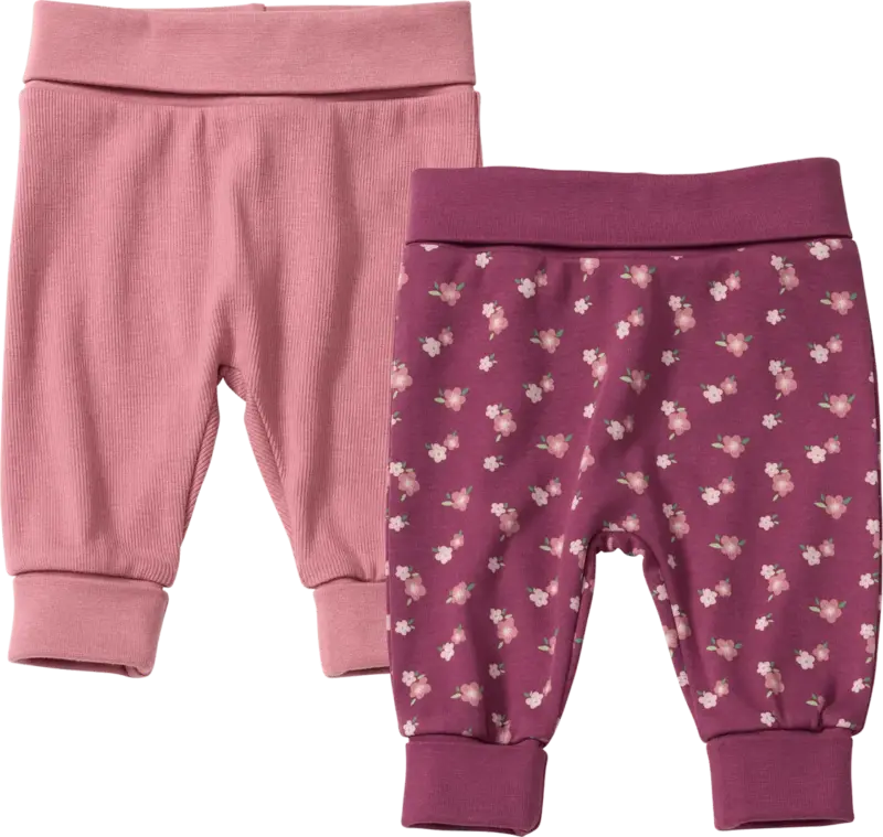 ALANA Hosen mit Mitwachsfunktion, Blüten-Muster & Ripp-Struktur, beere, Gr. 56