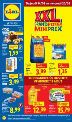 LIDL - Prévisualisation de LIDL - Vos produits du quotidien sont en format XXL chez Lidl, faites des économies ! valide à partir de 13.08.2025
