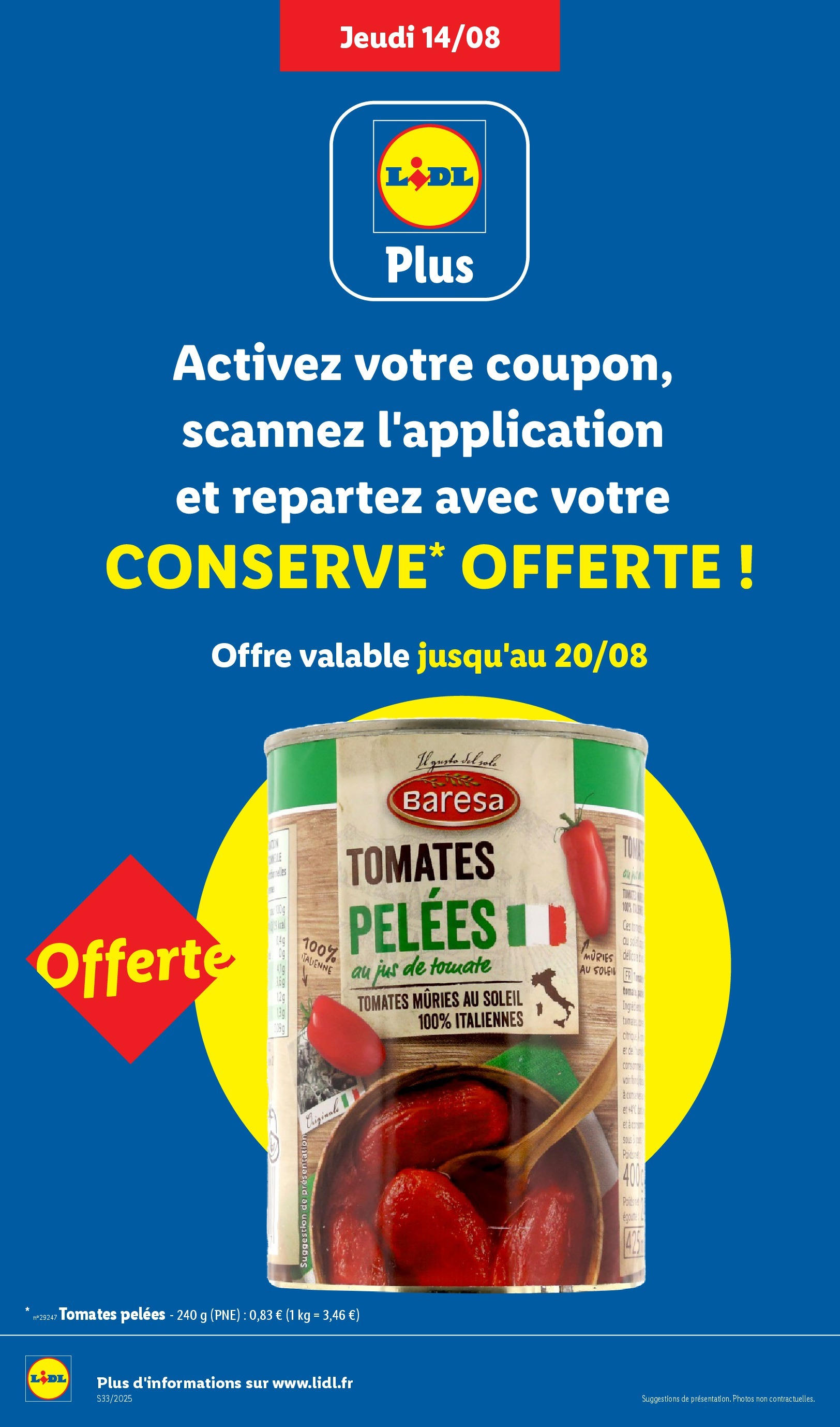 Catalogue LIDL du 13/08/2025 | Promo prospectus en ligne | Page: 2 | Produits: Jus, Tomates