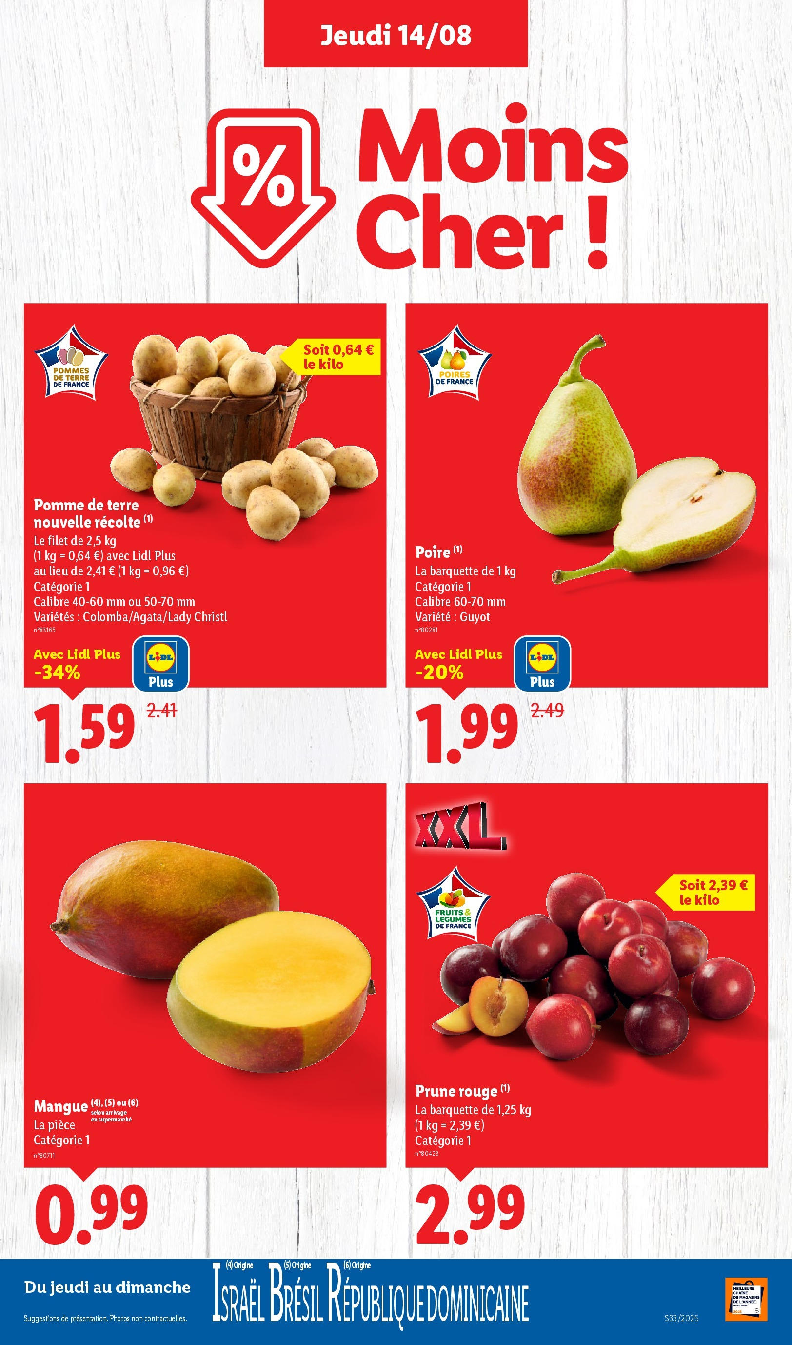 Catalogue LIDL du 13/08/2025 | Promo prospectus en ligne | Page: 5 | Produits: Mangue, Pomme de terre, Pommes, Pommes de terre