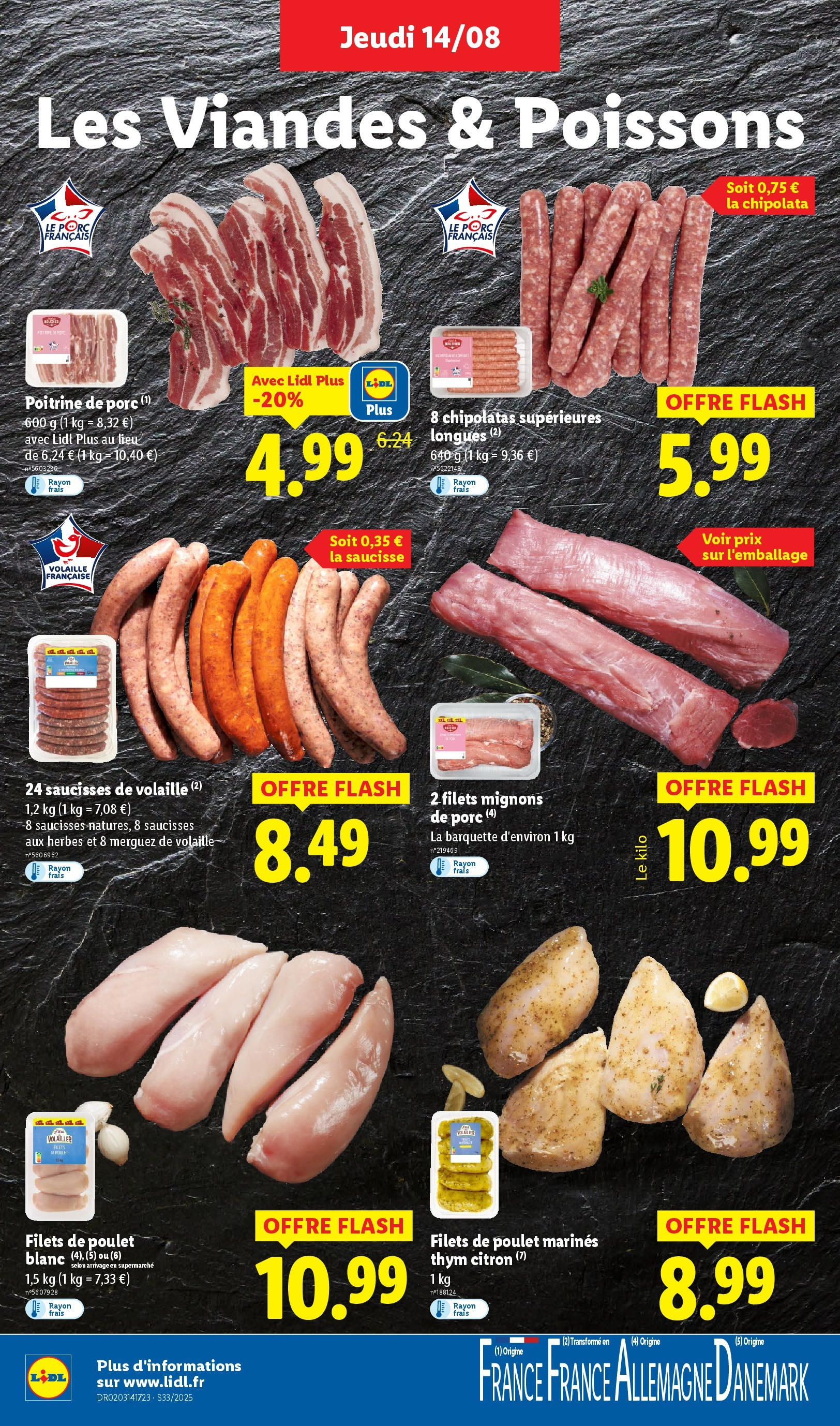 Catalogue LIDL du 13/08/2025 | Promo prospectus en ligne | Page: 6 | Produits: Citron, Poitrine de porc, Merguez, Porc