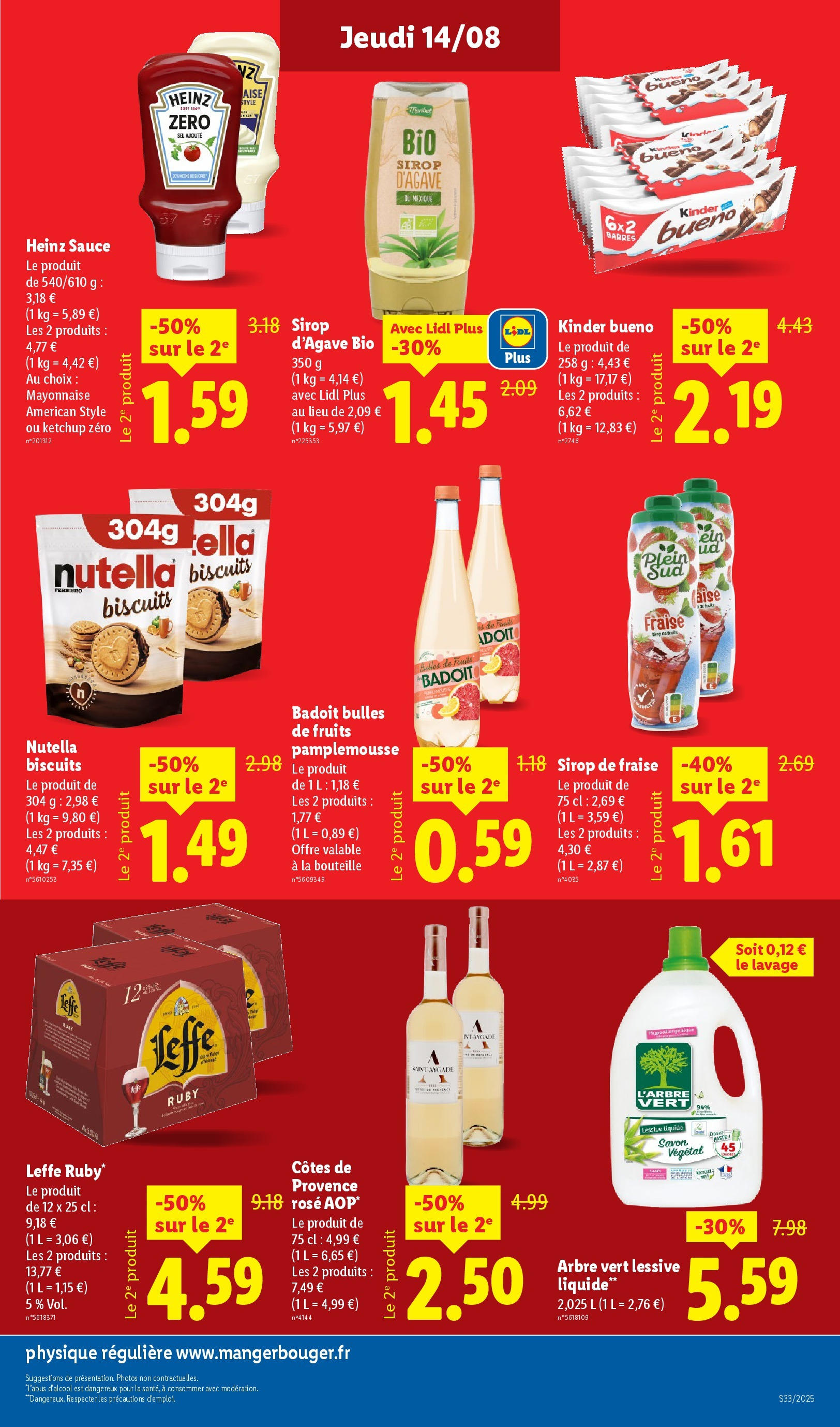 Catalogue LIDL du 13/08/2025 | Promo prospectus en ligne | Page: 13 | Produits: Savon, Sel, Kinder Bueno, Lessive