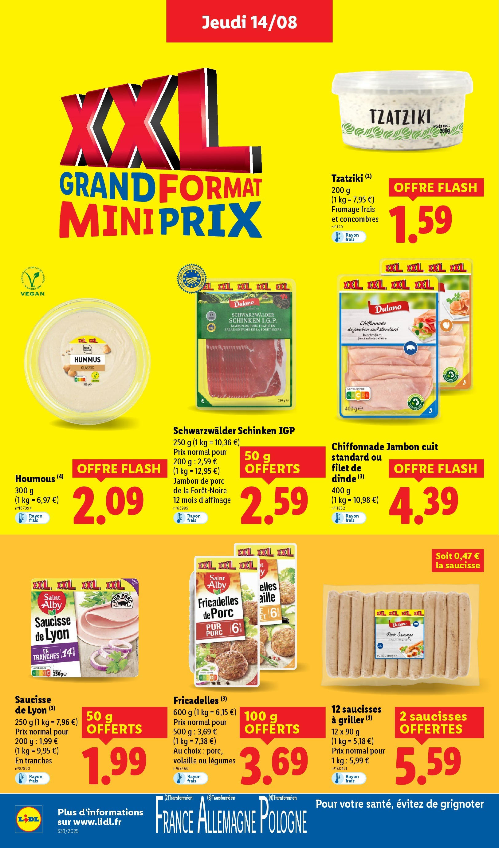 Catalogue LIDL du 13/08/2025 | Promo prospectus en ligne | Page: 14 | Produits: Filet de dinde, Volaille, Fromage, Jambon