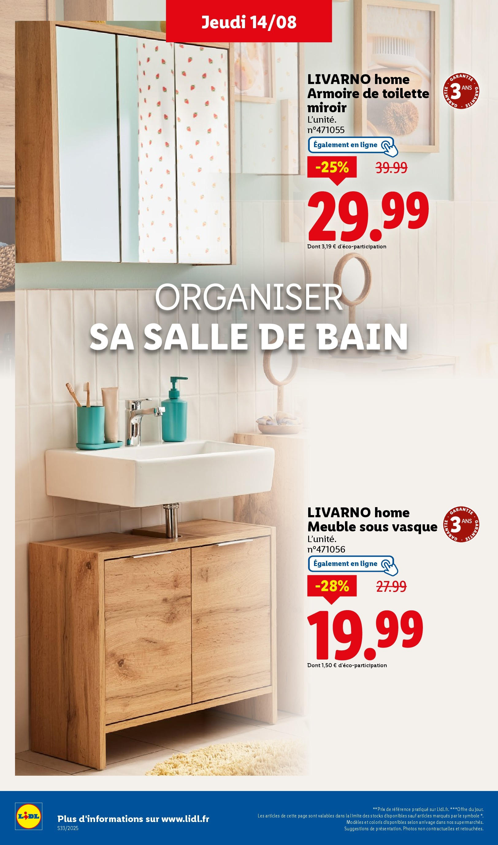 Catalogue LIDL du 13/08/2025 | Promo prospectus en ligne | Page: 38 | Produits: Meuble, Armoire, Miroir