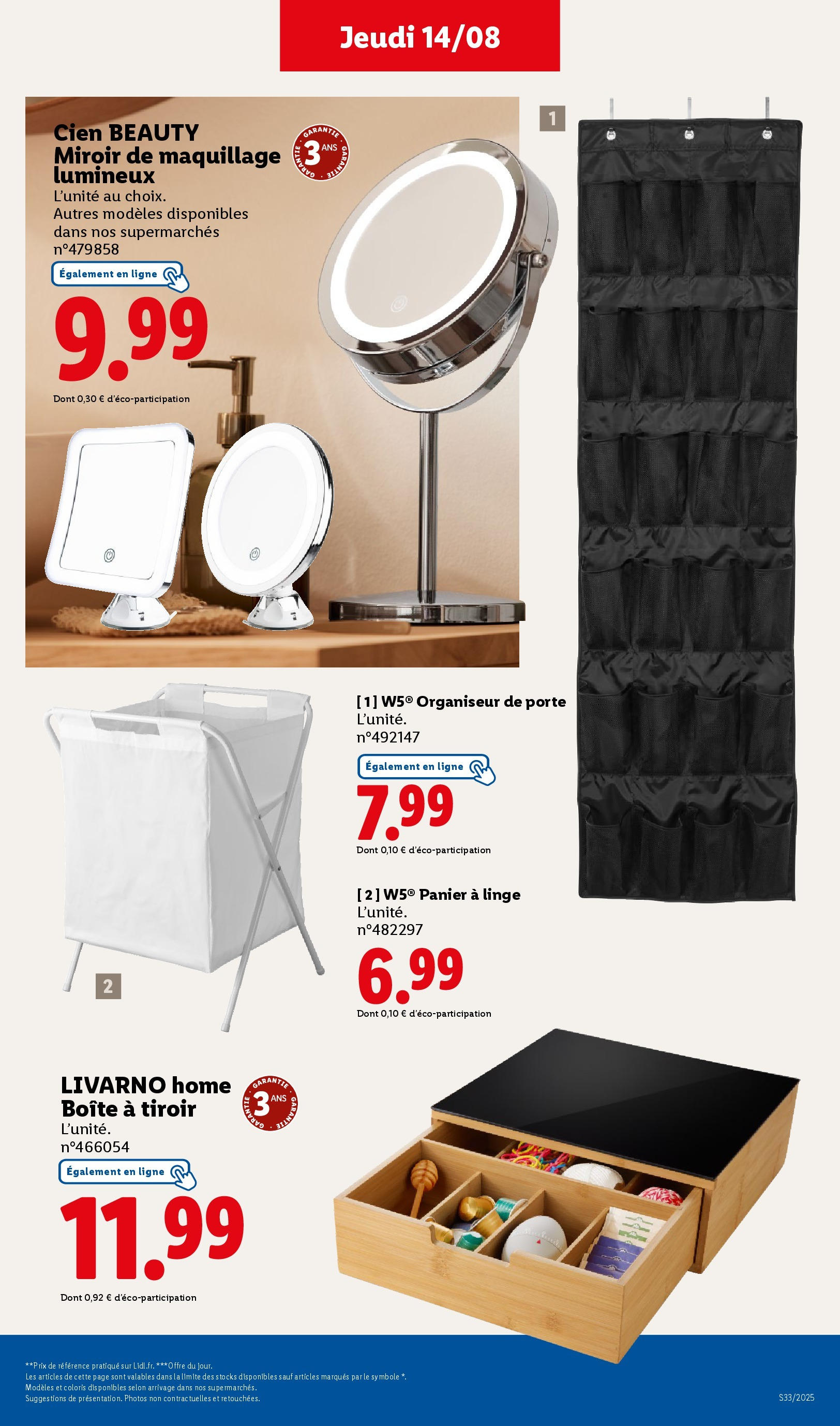 Catalogue LIDL du 13/08/2025 | Promo prospectus en ligne | Page: 41 | Produits: Maquillage, Porte, Panier, Miroir