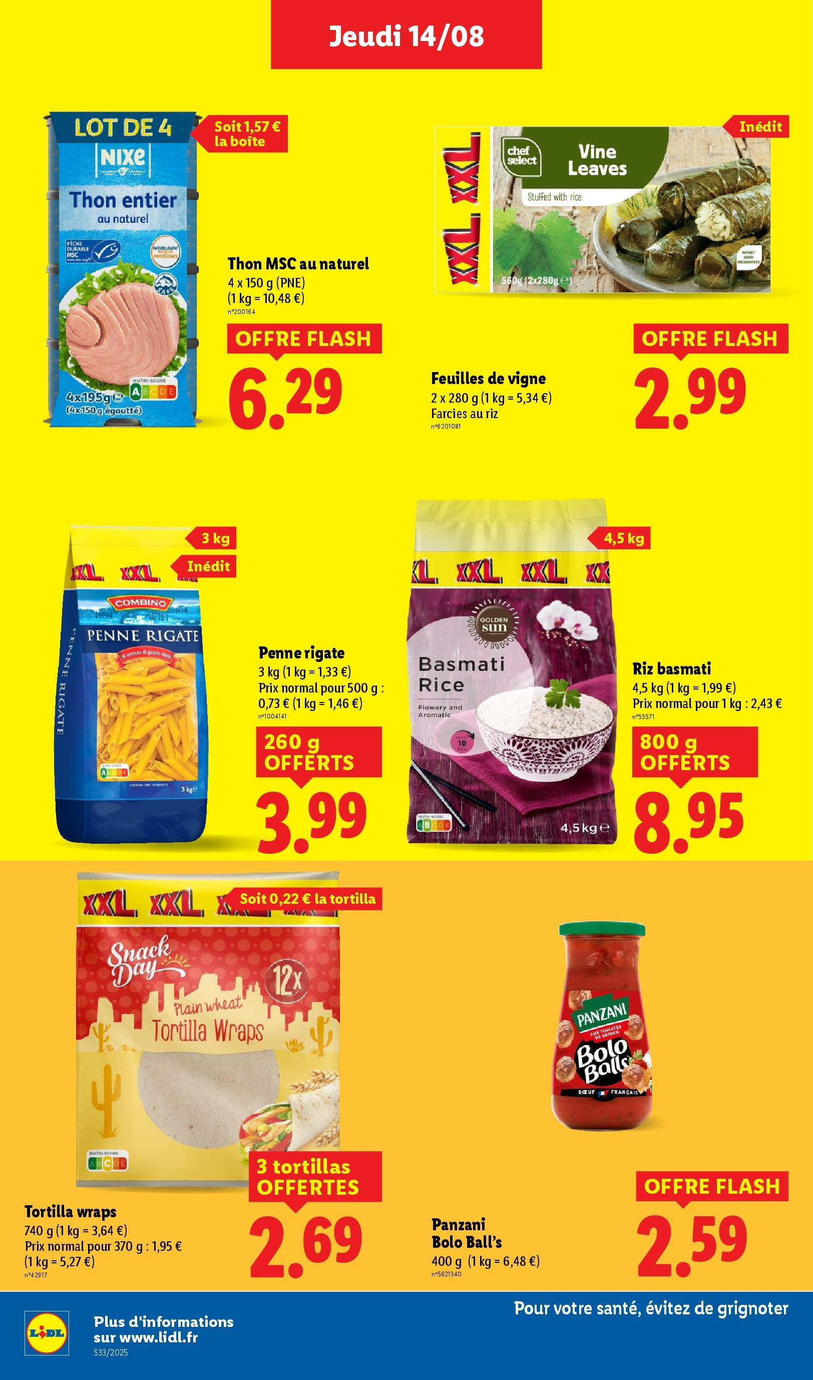 Catalogue LIDL du 13/08/2025 | Promo prospectus en ligne | Page: 20 | Produits: Pêche, Tortillas, Thon, Tomates