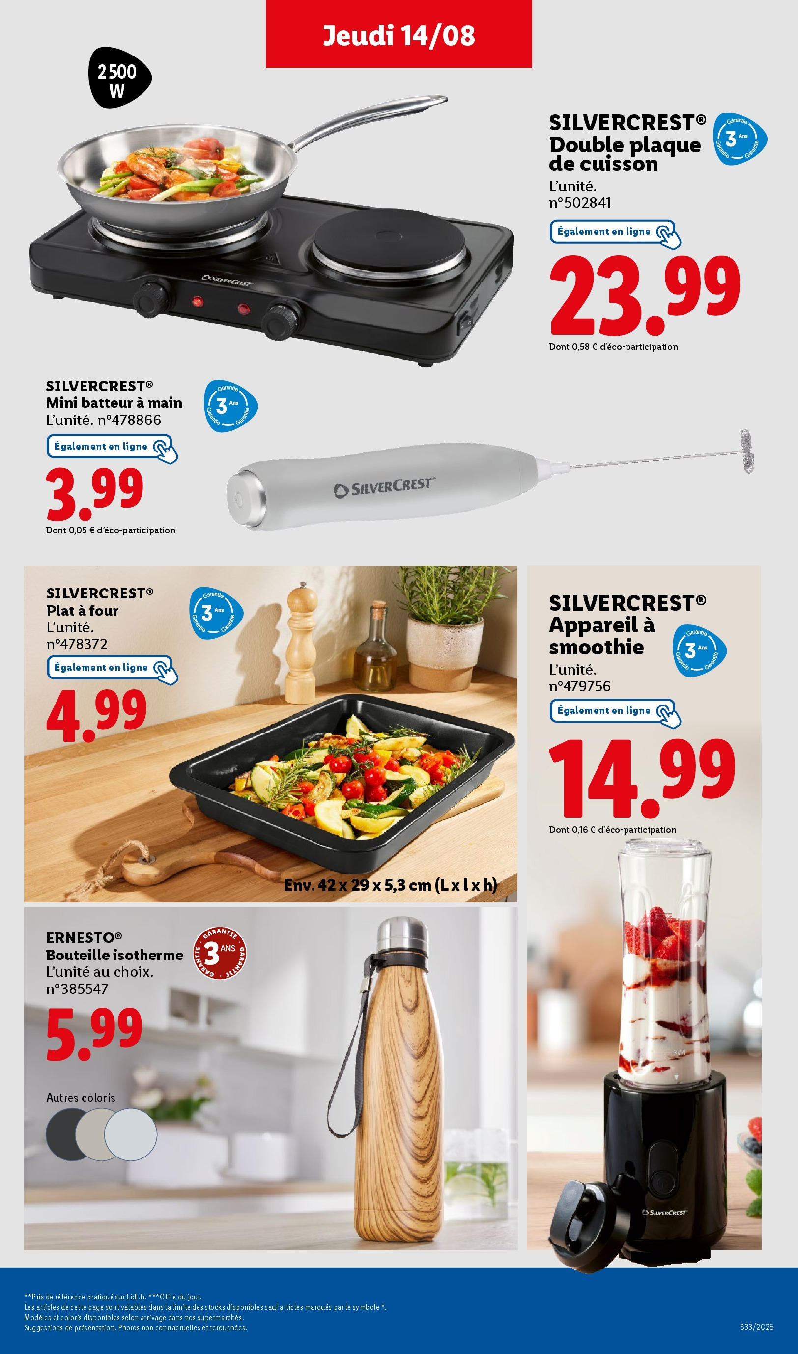 Catalogue LIDL du 13/08/2025 | Promo prospectus en ligne | Page: 43 | Produits: Thermos, Four, Plaque de cuisson, Mixer
