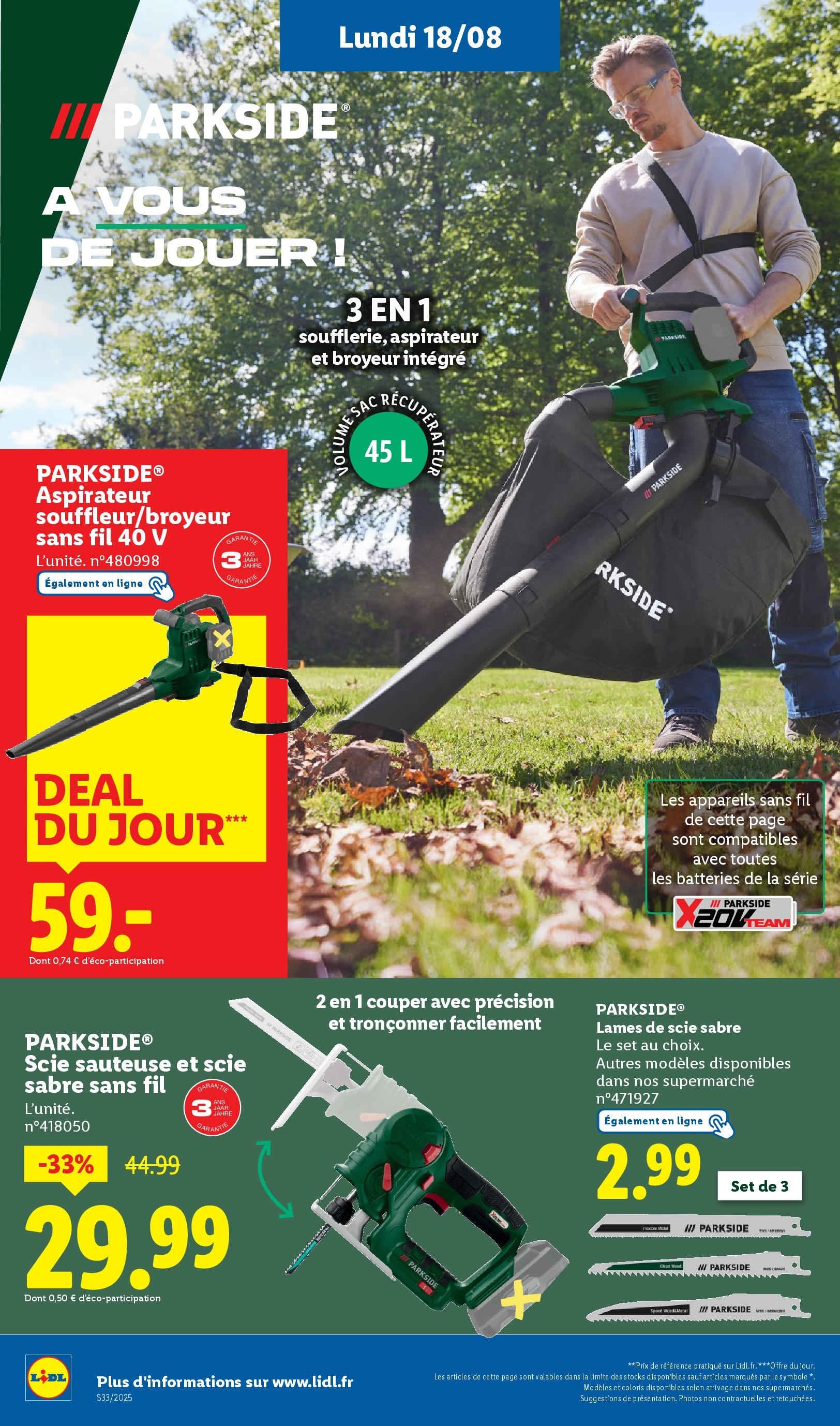 Catalogue LIDL du 13/08/2025 | Promo prospectus en ligne | Page: 52 | Produits: Scie sauteuse, Aspirateur, Broyeur