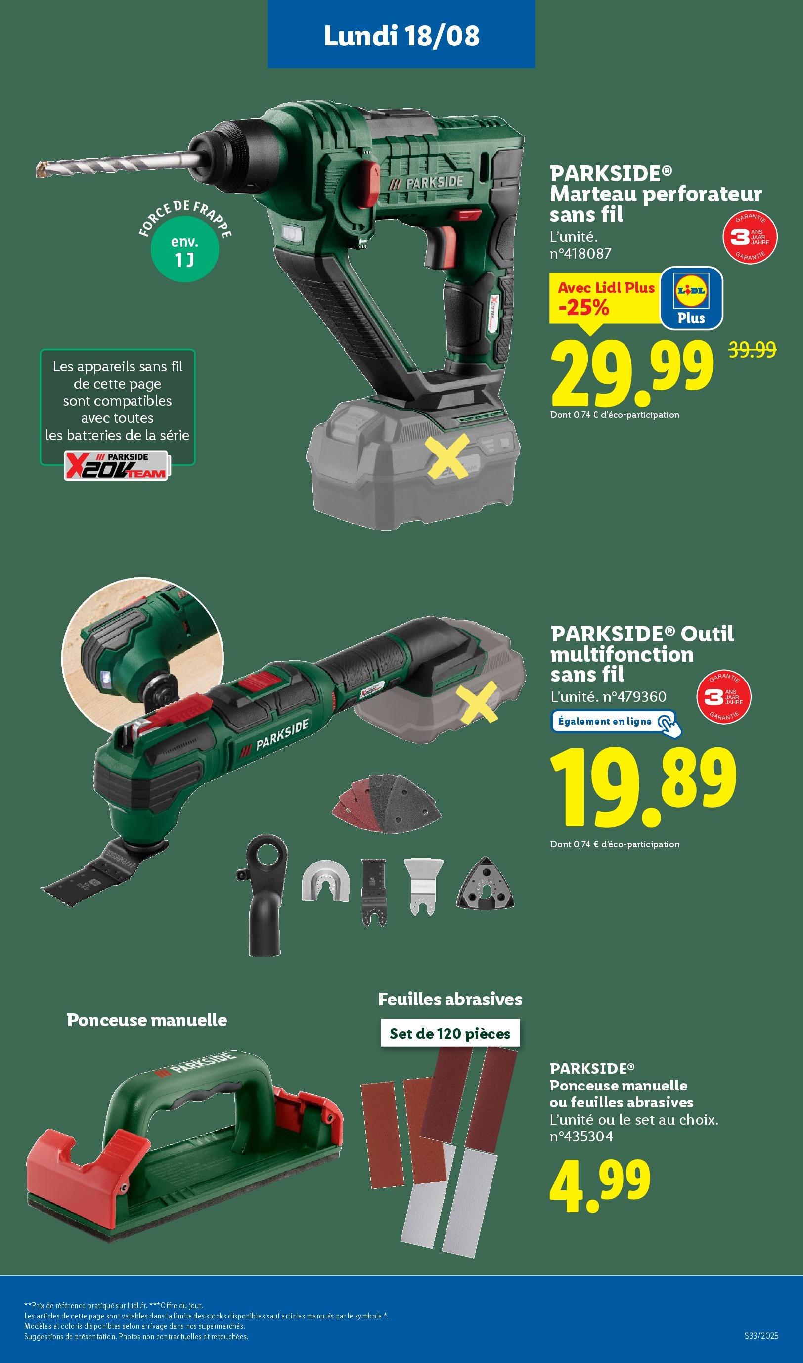 Catalogue LIDL du 13/08/2025 | Promo prospectus en ligne | Page: 53 | Produits: Marteau, Ponceuse
