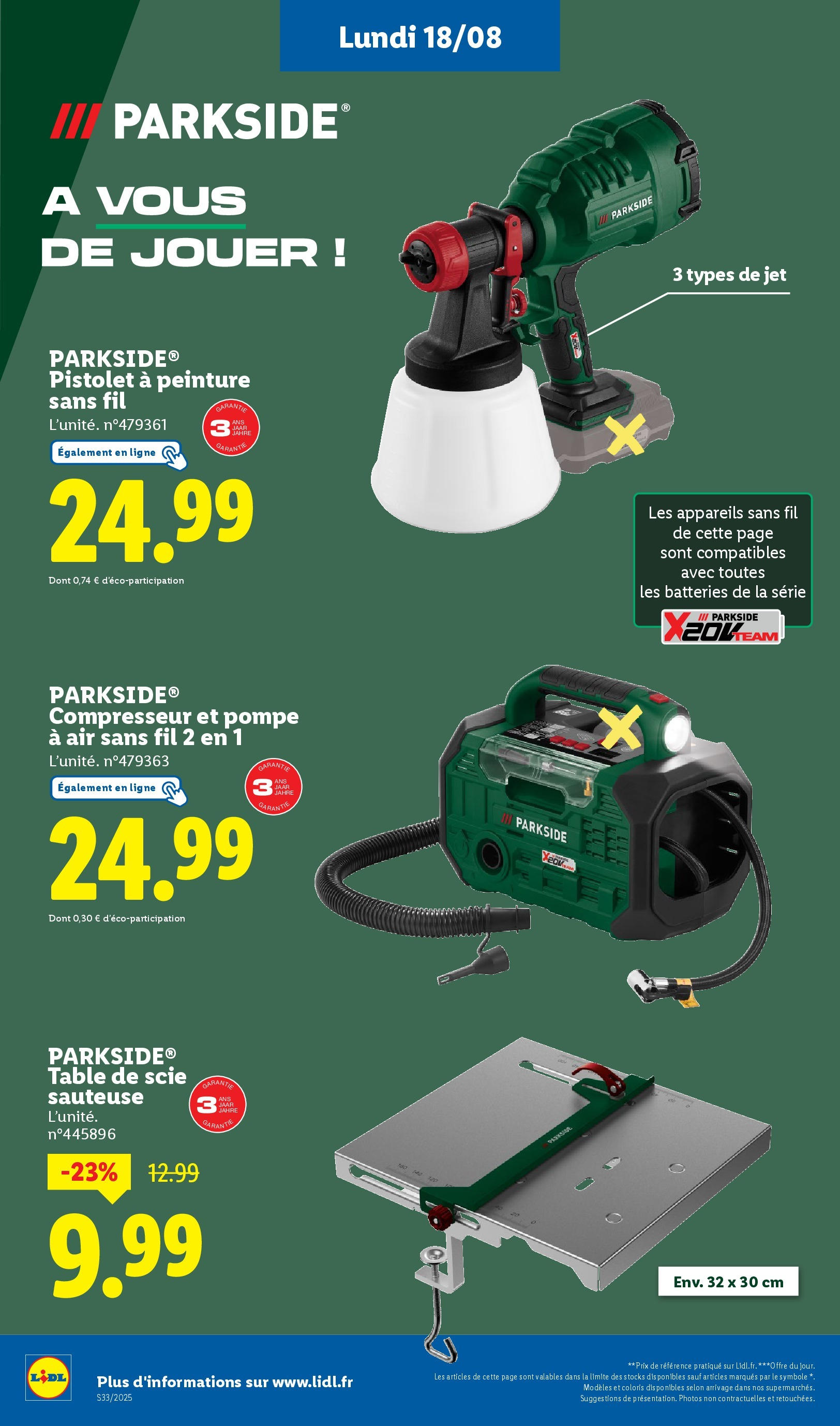Catalogue LIDL du 13/08/2025 | Promo prospectus en ligne | Page: 54 | Produits: Scie sauteuse, Compresseur, Table