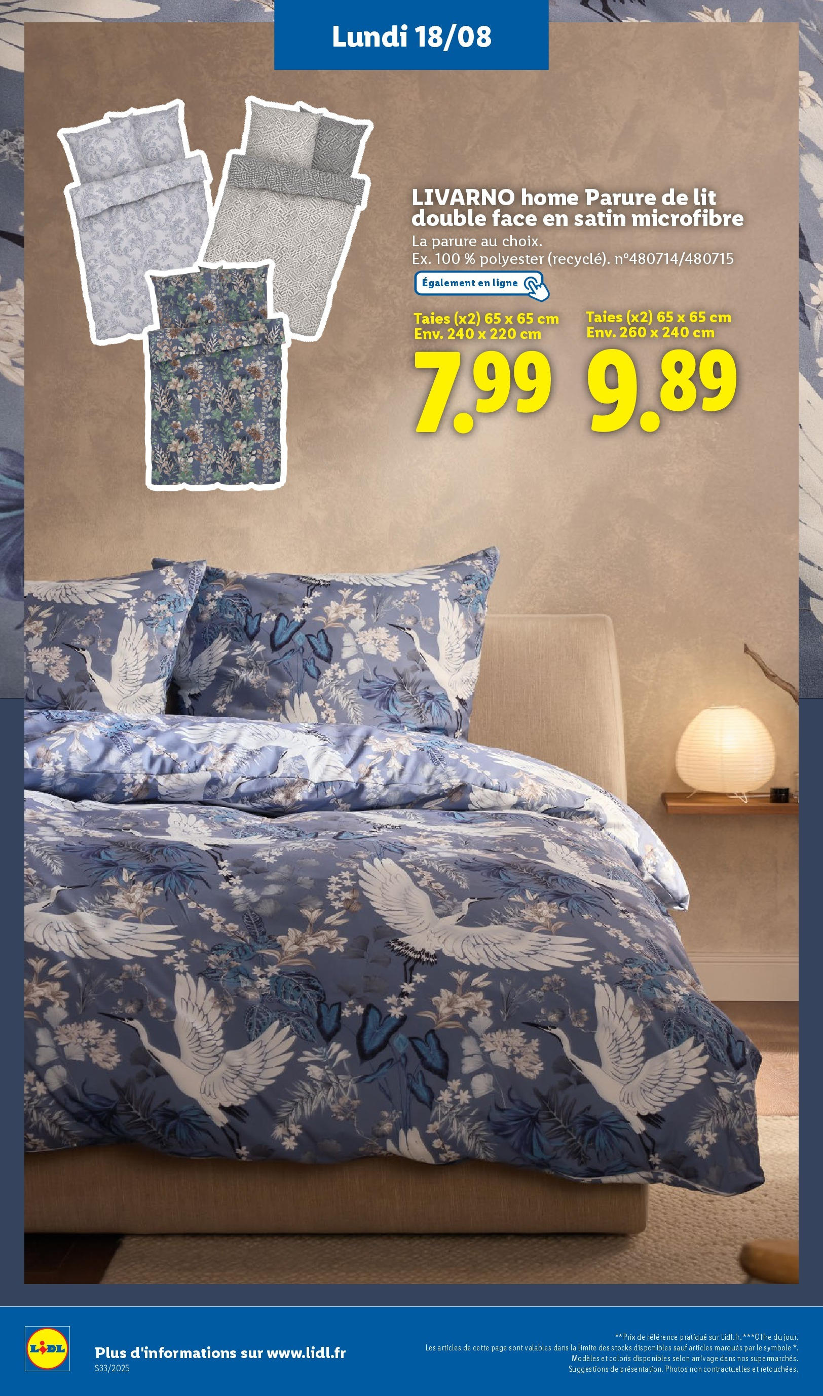 Catalogue LIDL du 13/08/2025 | Promo prospectus en ligne | Page: 60 | Produits: Parure de lit, Lit