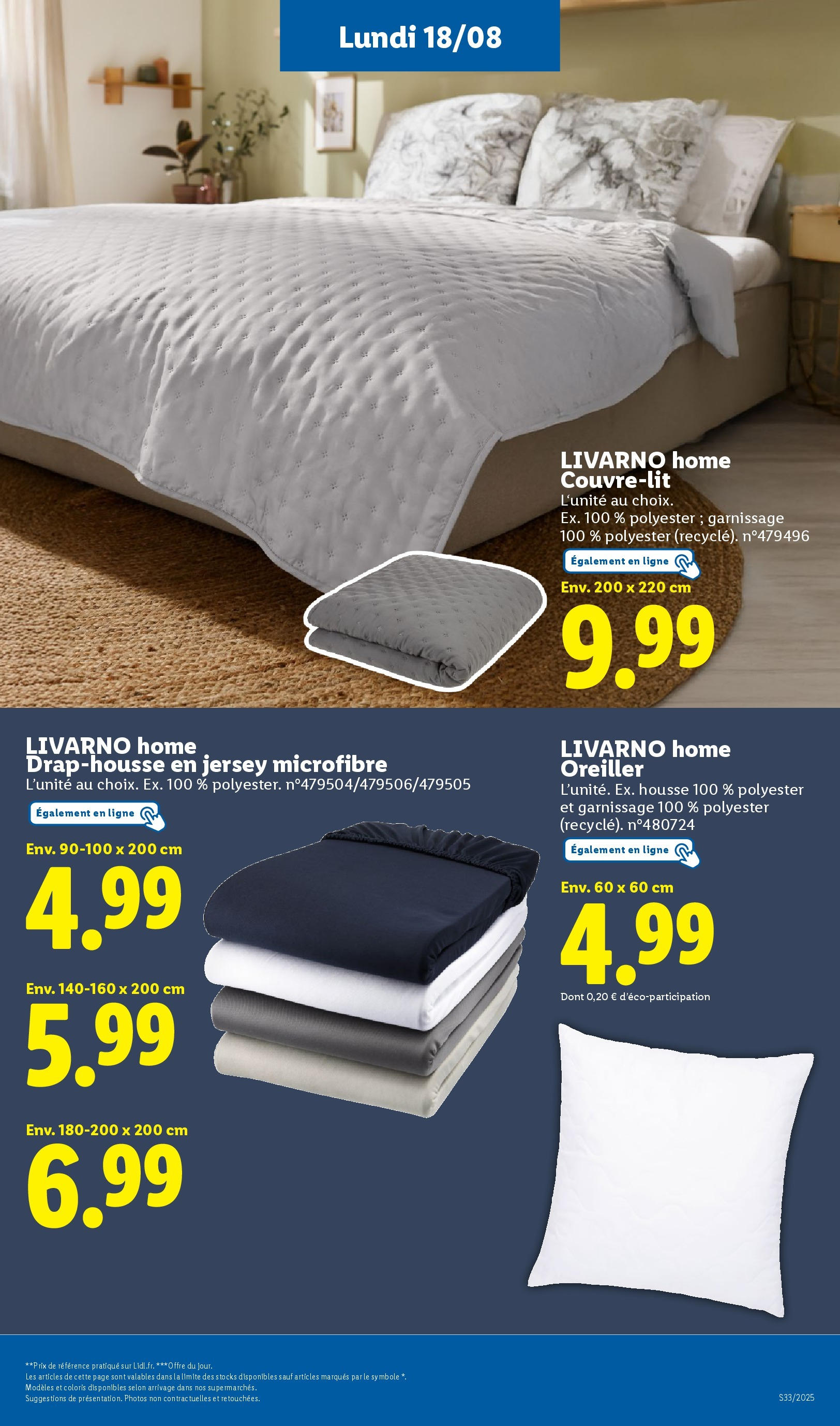 Catalogue LIDL du 13/08/2025 | Promo prospectus en ligne | Page: 61 | Produits: Oreiller