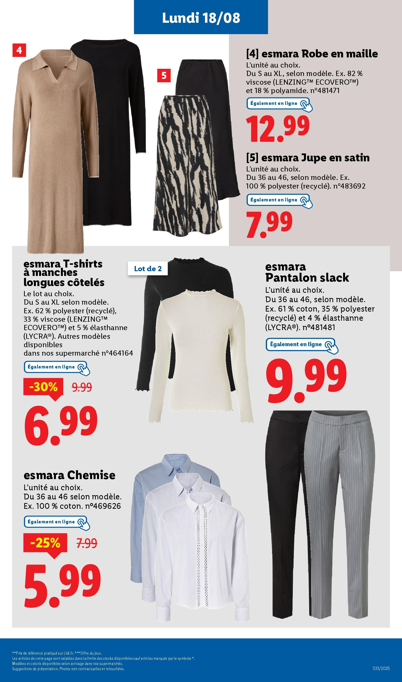 Catalogue LIDL du 13/08/2025 | Promo prospectus en ligne | Page: 65 | Produits: Robe, Jupe, Chemise, Pantalon