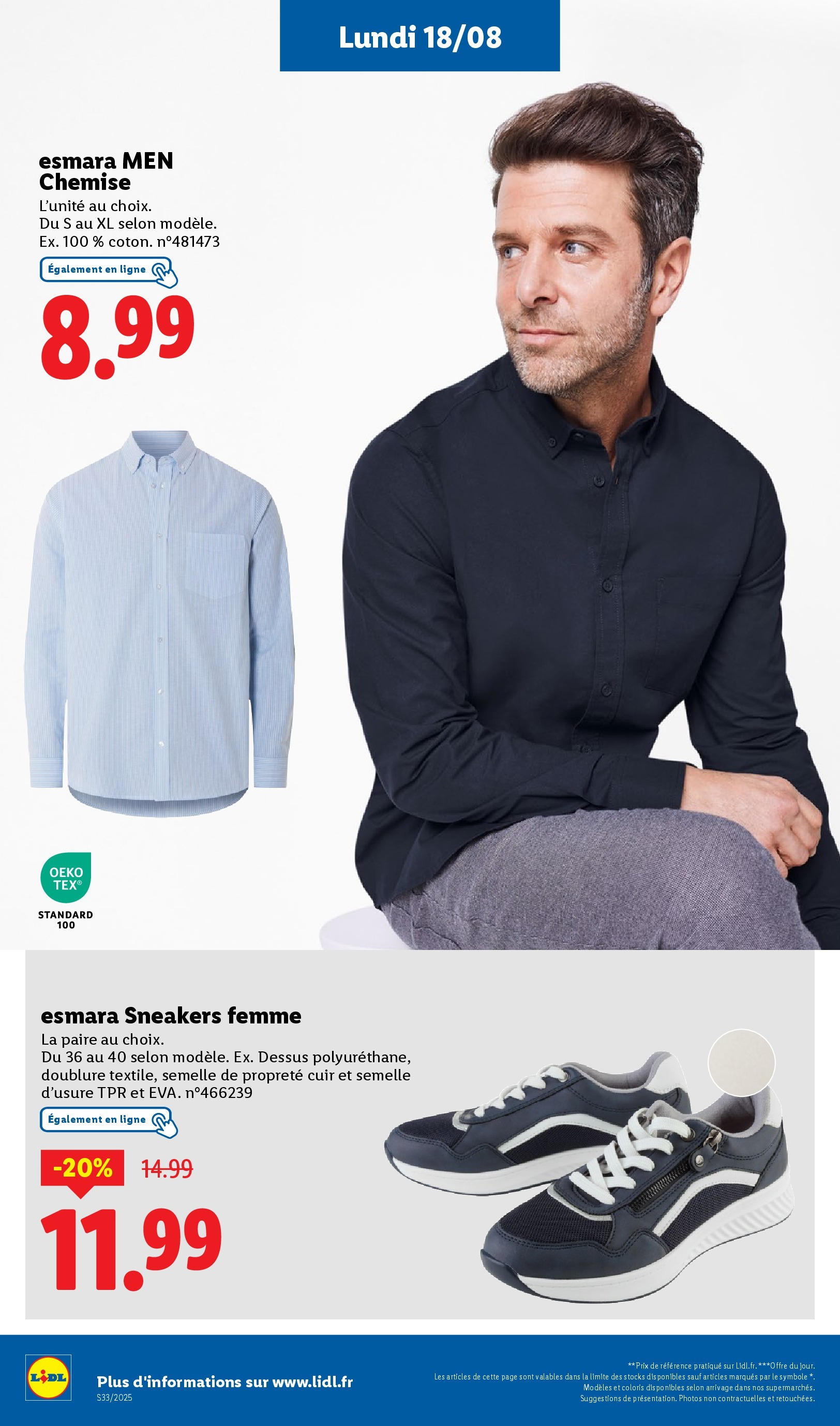 Catalogue LIDL du 13/08/2025 | Promo prospectus en ligne | Page: 66 | Produits: Chemise