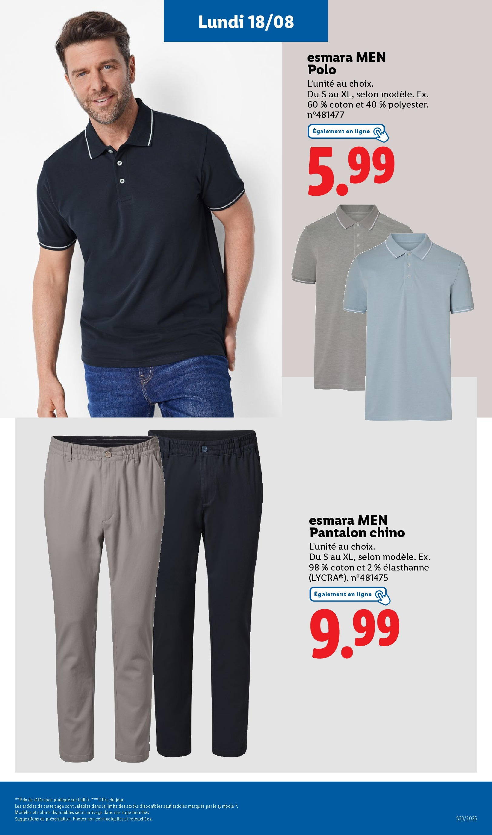 Catalogue LIDL du 13/08/2025 | Promo prospectus en ligne | Page: 67 | Produits: Polo, Coton, Pantalon