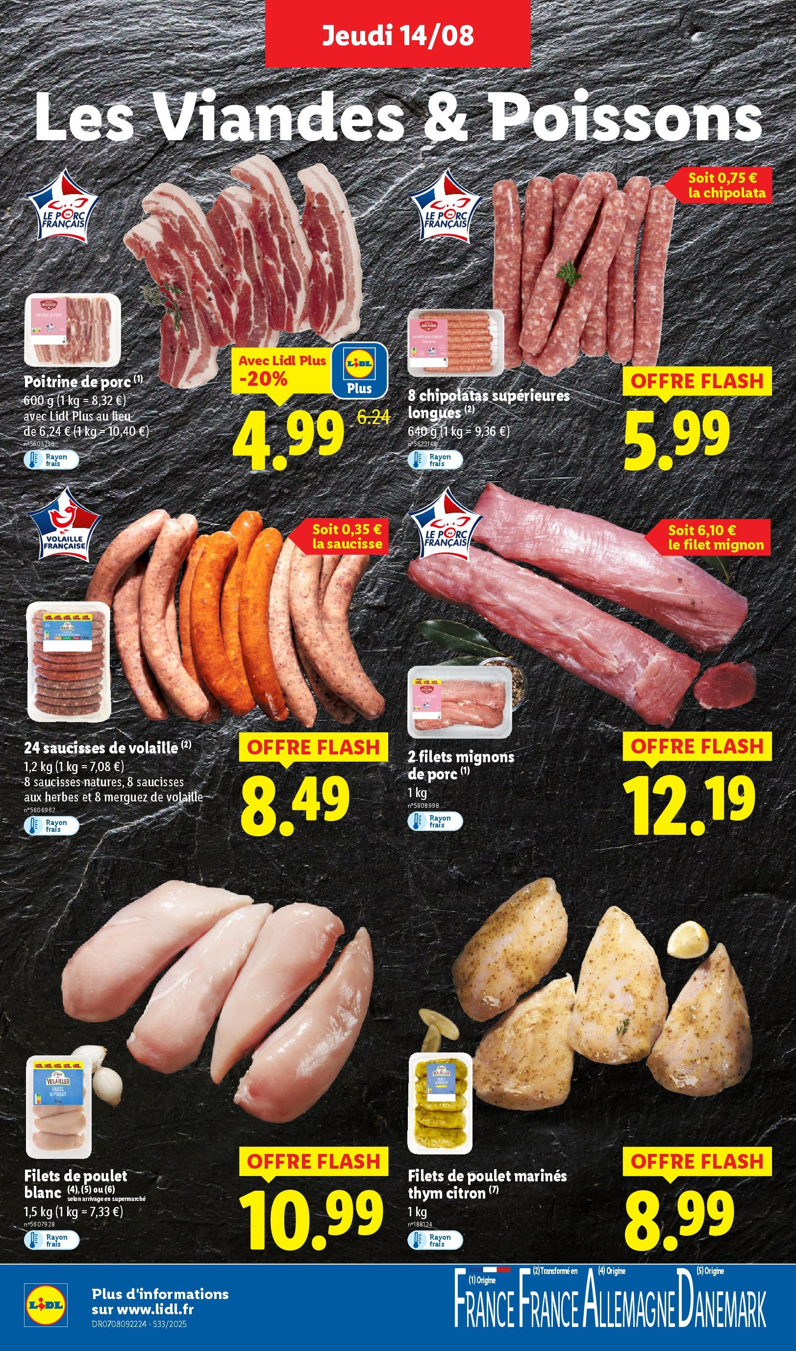 Catalogue LIDL du 13/08/2025 | Promo prospectus en ligne | Page: 6 | Produits: Citron, Poitrine de porc, Volaille, Saucisse