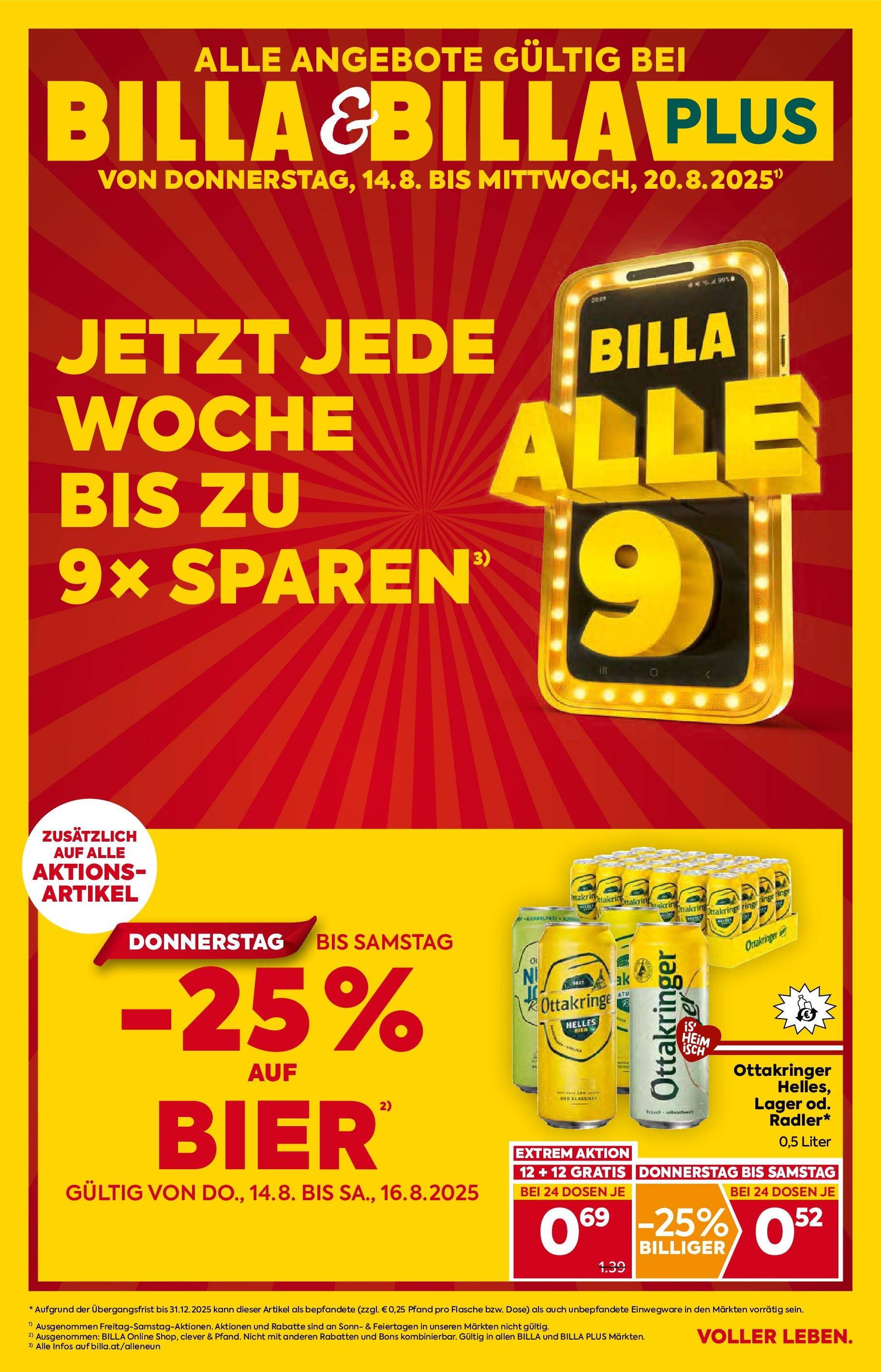 BILLA Flugblatt ab 14.08.2025 vorschau >> Wien - Seite 1