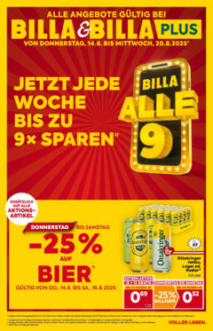 Vorschau der Angebote: Billa Wien gültig ab 14.08.2025