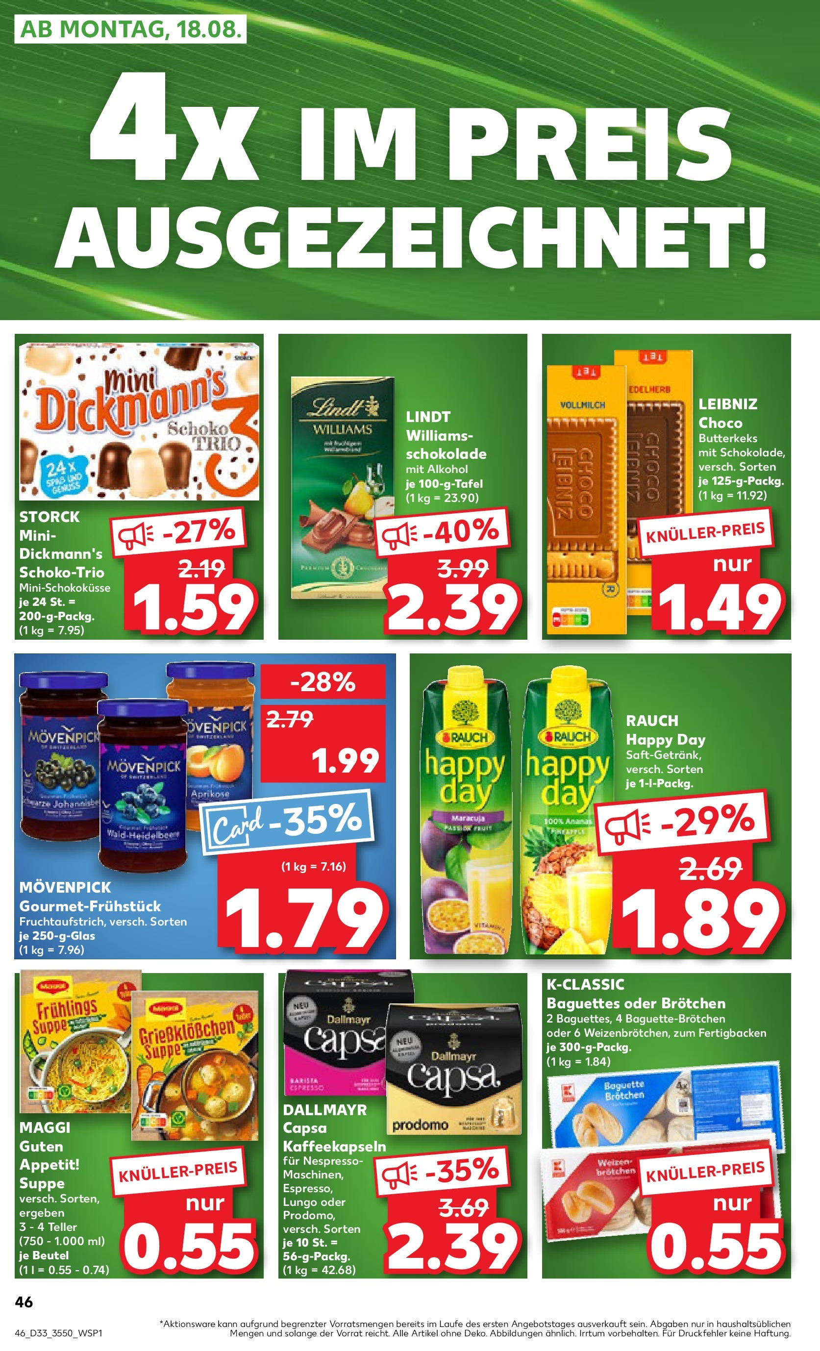 Prospekt Kaufland ab 14.08.2025 » Angebote und Werbung Online | Seite: 46 | Produkte: Schokolade, Dallmayr, Maggi suppe, Dallmayr capsa Prospekt Kaufland ab 14.08.2025 » Angebote Online zum Blättern | Seite: 46 | Produkte: Schokolade, Dallmayr, Maggi suppe, Dallmayr capsa