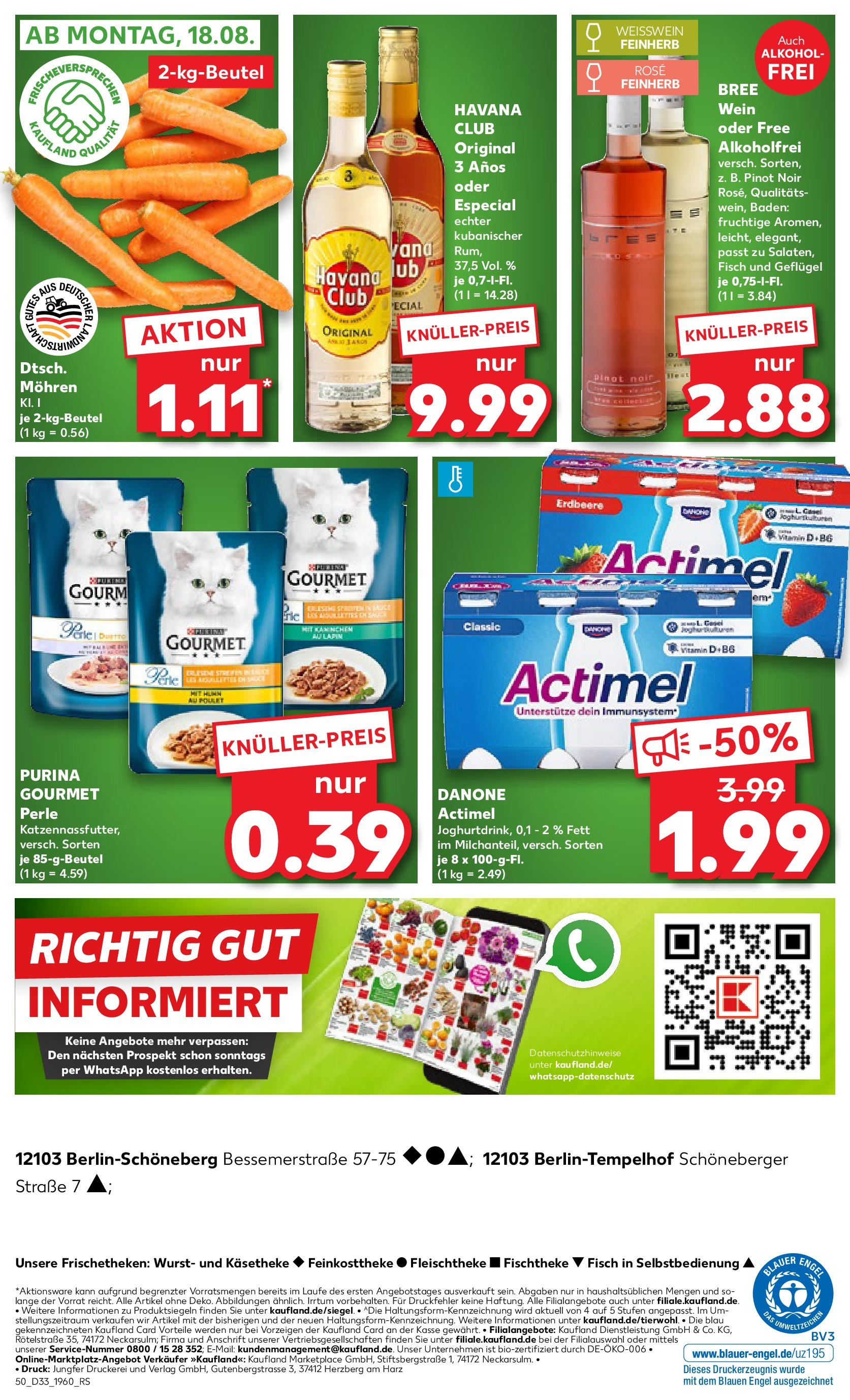 Prospekt Kaufland ab 14.08.2025 » Angebote Online zum Blättern | Seite: 50 | Produkte: Actimel, Mohren, Fisch, Wurst