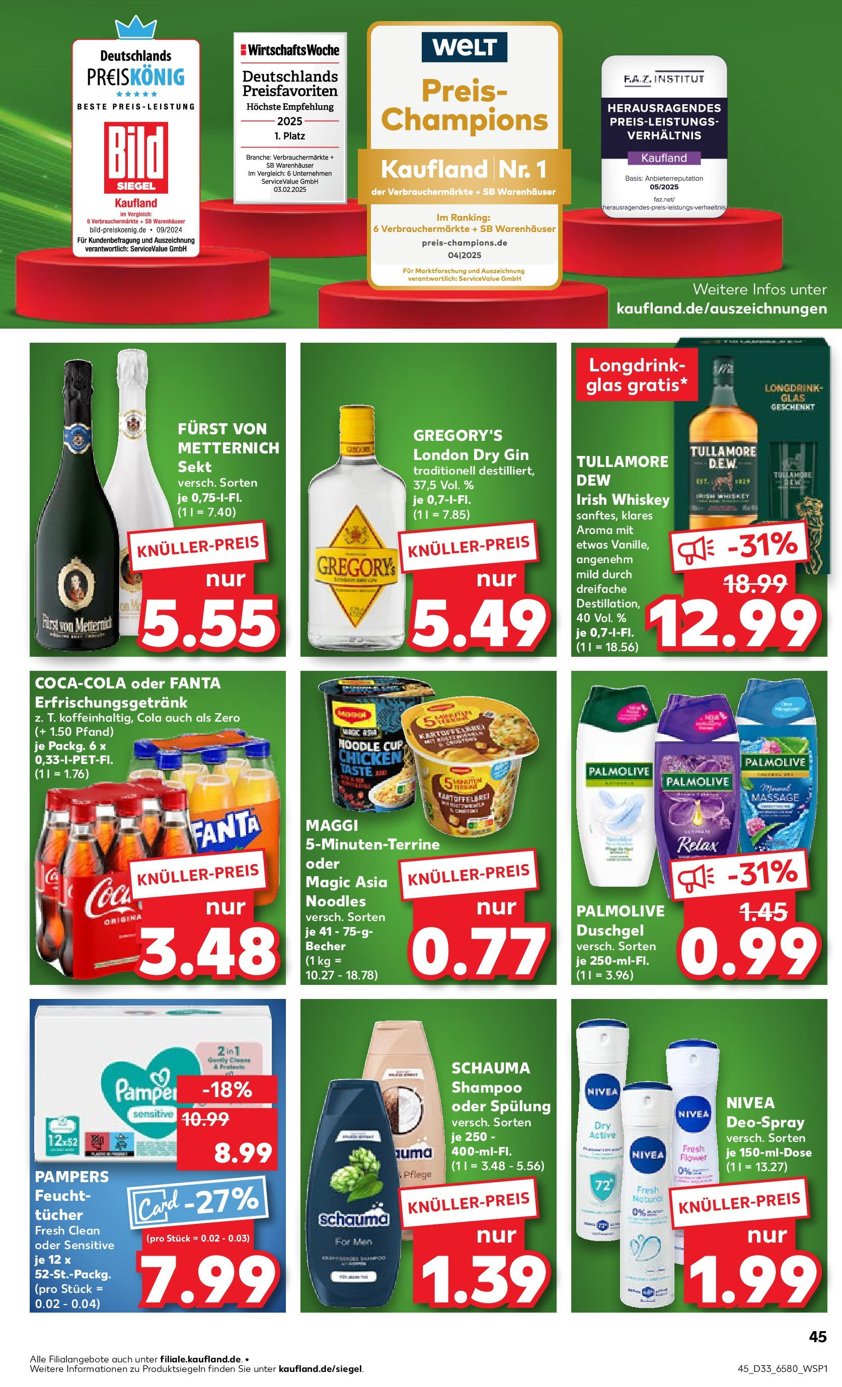 Prospekt Kaufland ab 14.08.2025 » Angebote und Werbung Online | Seite: 45 | Produkte: Furst von metternich, Schauma shampoo, Duschgel, Gin Prospekt Kaufland ab 14.08.2025 » Angebote Online zum Blättern | Seite: 45 | Produkte: Furst von metternich, Schauma shampoo, Duschgel, Gin