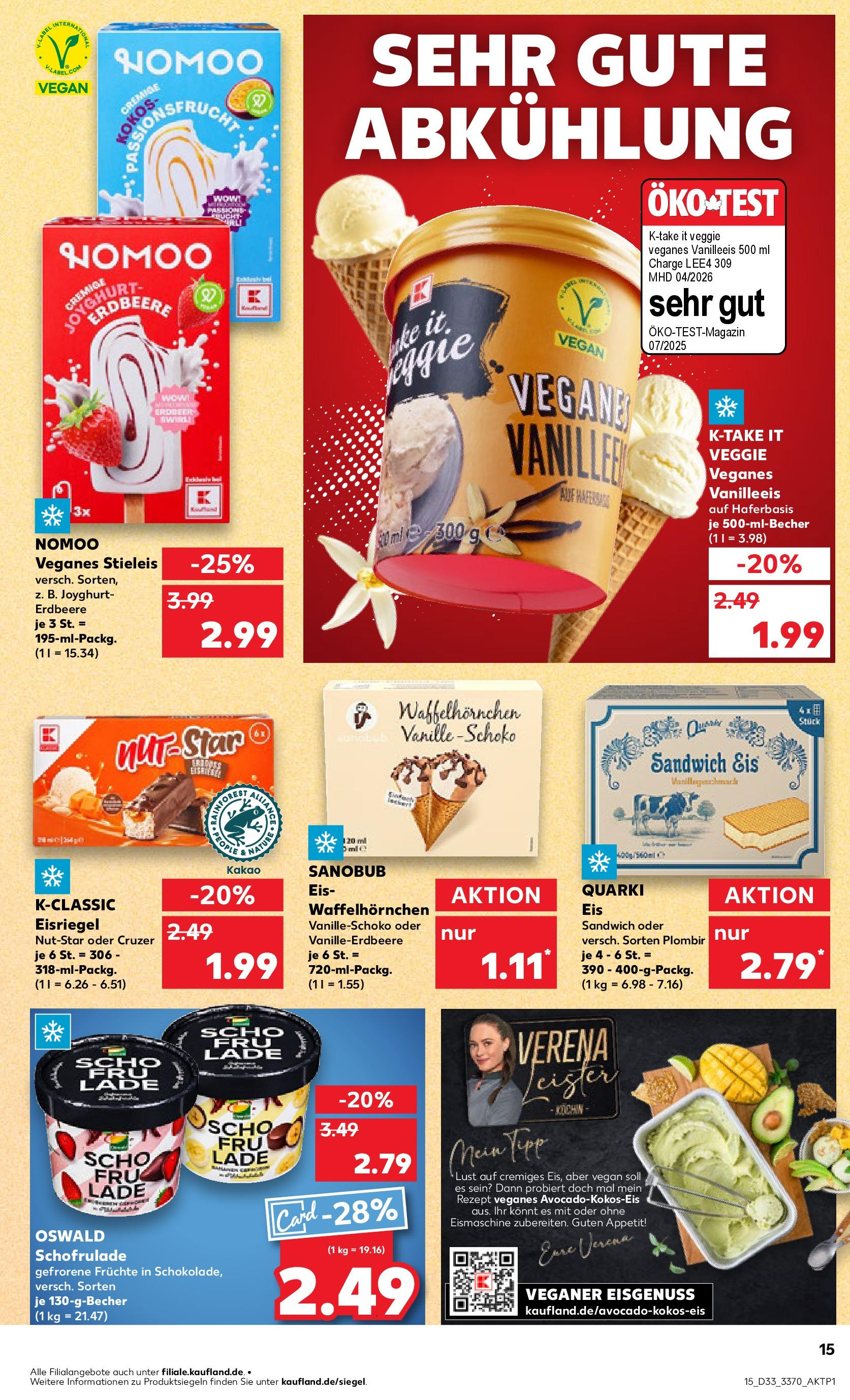 Prospekt Kaufland ab 14.08.2025 » Angebote und Werbung Online | Seite: 15 | Produkte: Eis Prospekt Kaufland ab 14.08.2025 » Angebote Online zum Blättern | Seite: 15 | Produkte: Eis
