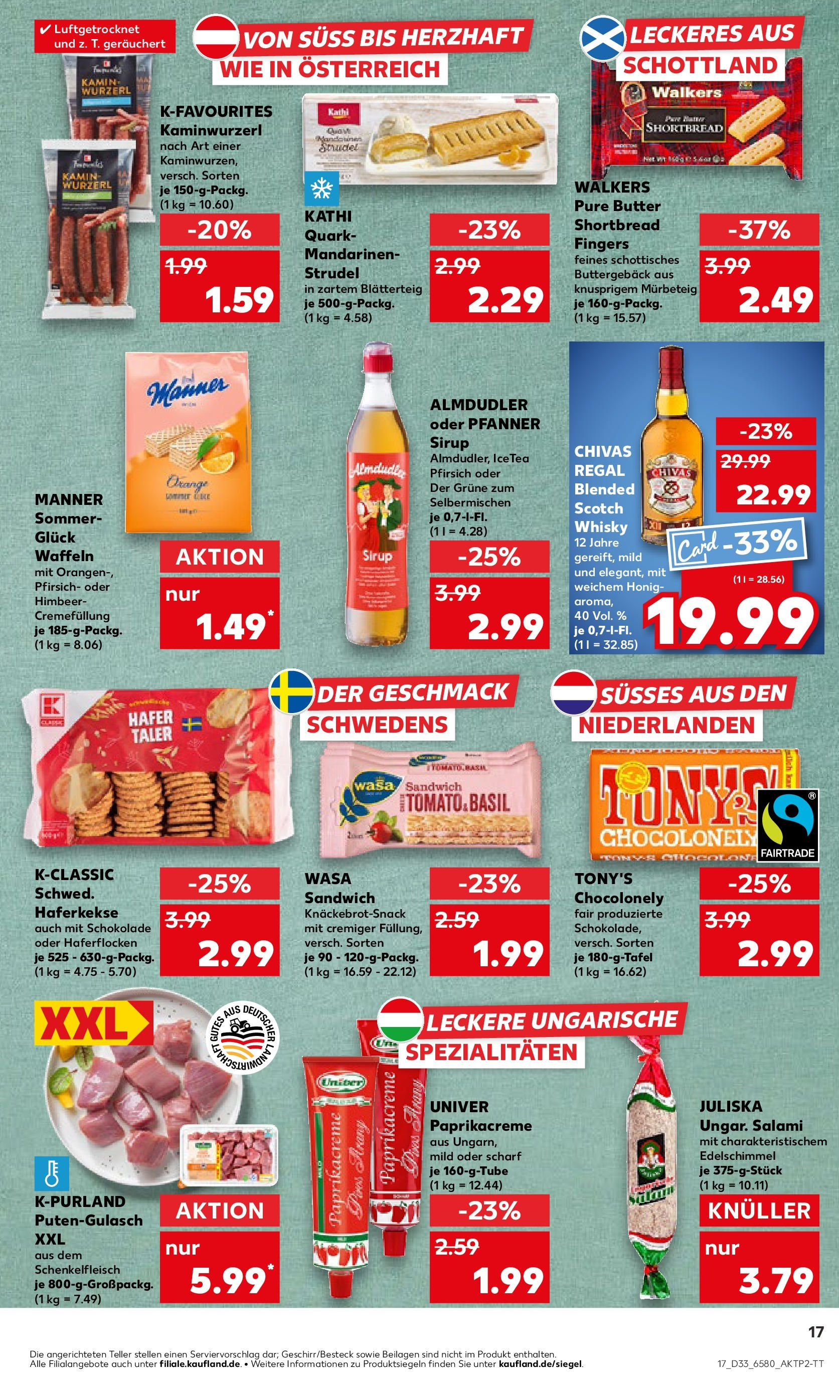 Prospekt Kaufland ab 14.08.2025 » Angebote und Werbung Online | Seite: 17 | Produkte: Schokolade, Orangen, Waffeln, Salami Prospekt Kaufland ab 14.08.2025 » Angebote Online zum Blättern | Seite: 17 | Produkte: Schokolade, Orangen, Waffeln, Salami