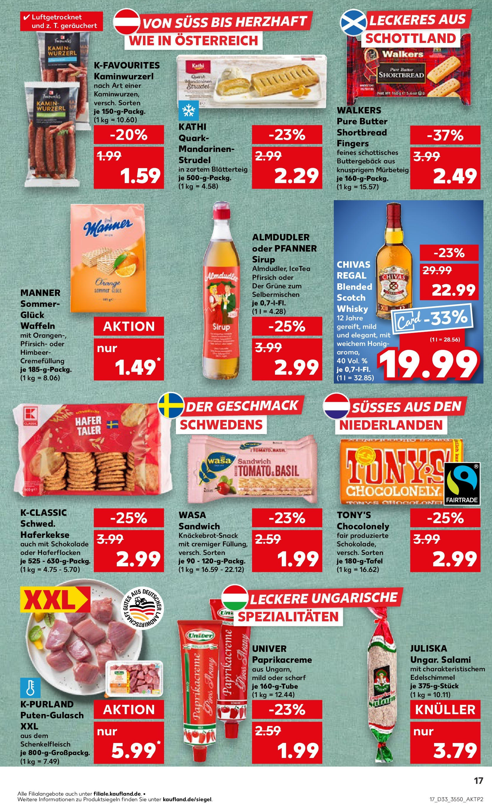 Prospekt Kaufland ab 14.08.2025 » Angebote und Werbung Online | Seite: 17 | Produkte: Kamin, Schokolade, Pfirsich, Salami Prospekt Kaufland ab 14.08.2025 » Angebote Online zum Blättern | Seite: 17 | Produkte: Kamin, Schokolade, Pfirsich, Salami