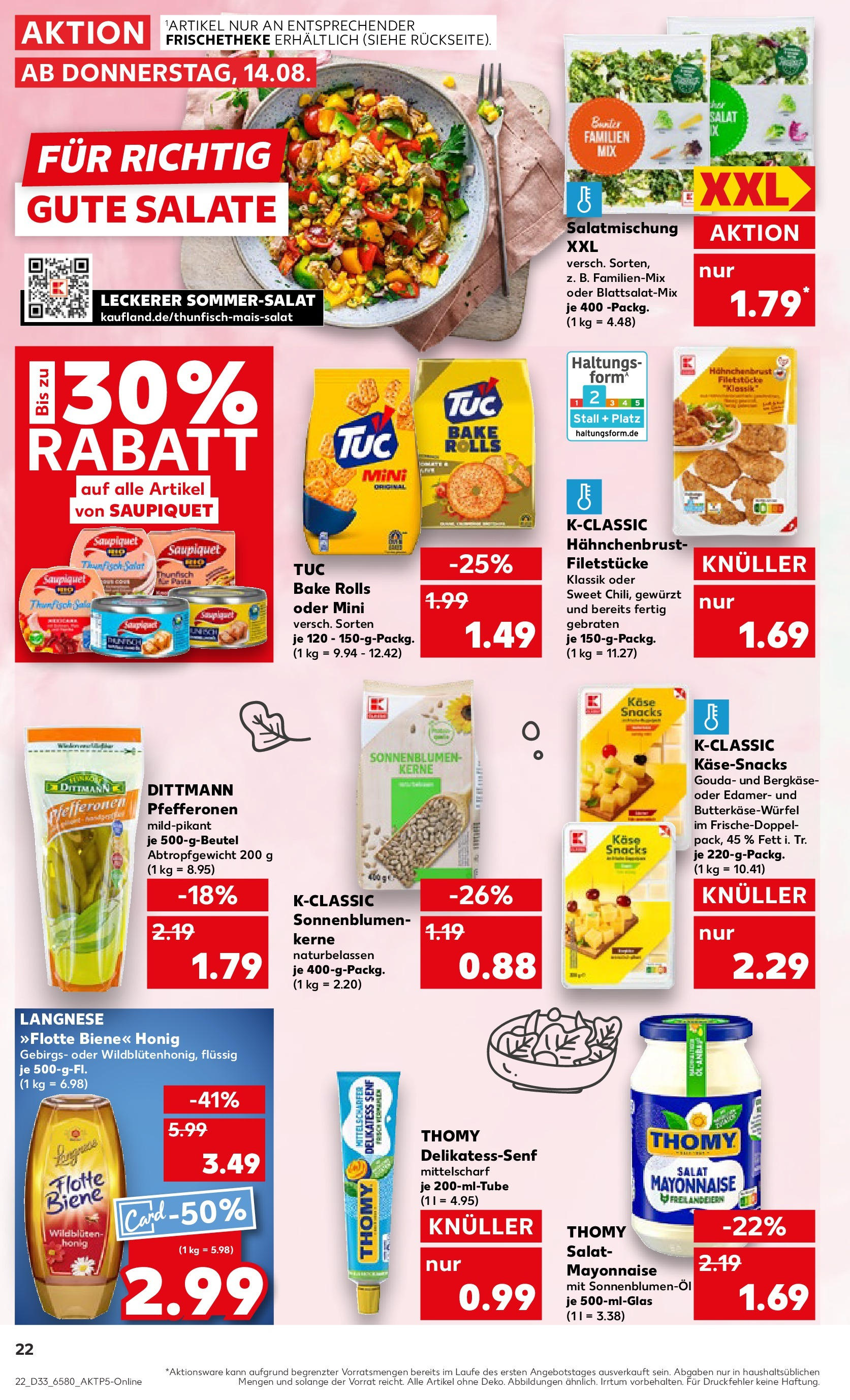 Prospekt Kaufland ab 14.08.2025 » Angebote und Werbung Online | Seite: 24 | Produkte: Langnese, Gouda, Mayonnaise, Hahnchenbrust Prospekt Kaufland ab 14.08.2025 » Angebote Online zum Blättern | Seite: 24 | Produkte: Langnese, Gouda, Mayonnaise, Hahnchenbrust