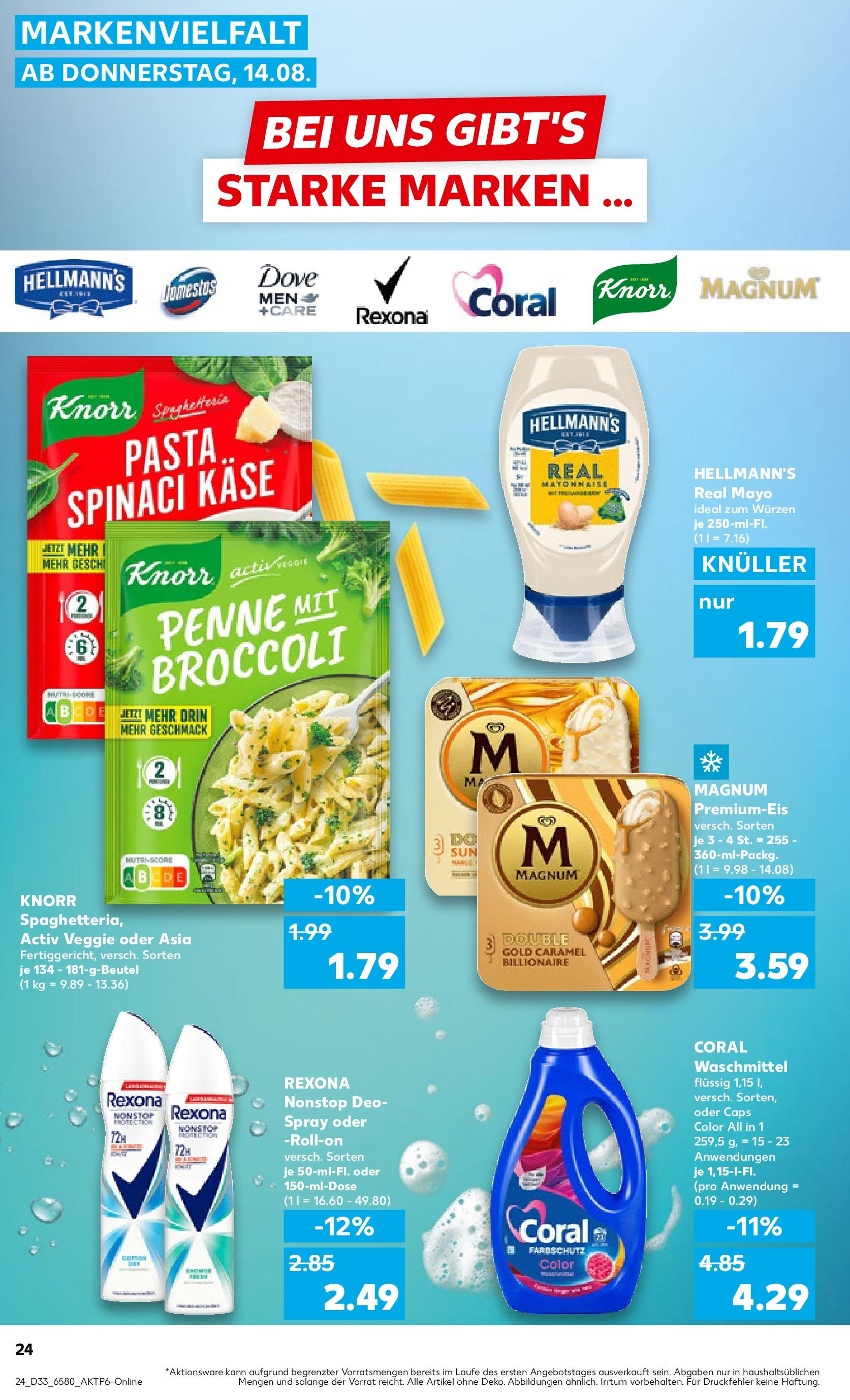 Prospekt Kaufland ab 14.08.2025 » Angebote und Werbung Online | Seite: 26 | Produkte: Coral, Coral waschmittel, Mayonnaise, Waschmittel Prospekt Kaufland ab 14.08.2025 » Angebote Online zum Blättern | Seite: 26 | Produkte: Coral, Coral waschmittel, Mayonnaise, Waschmittel