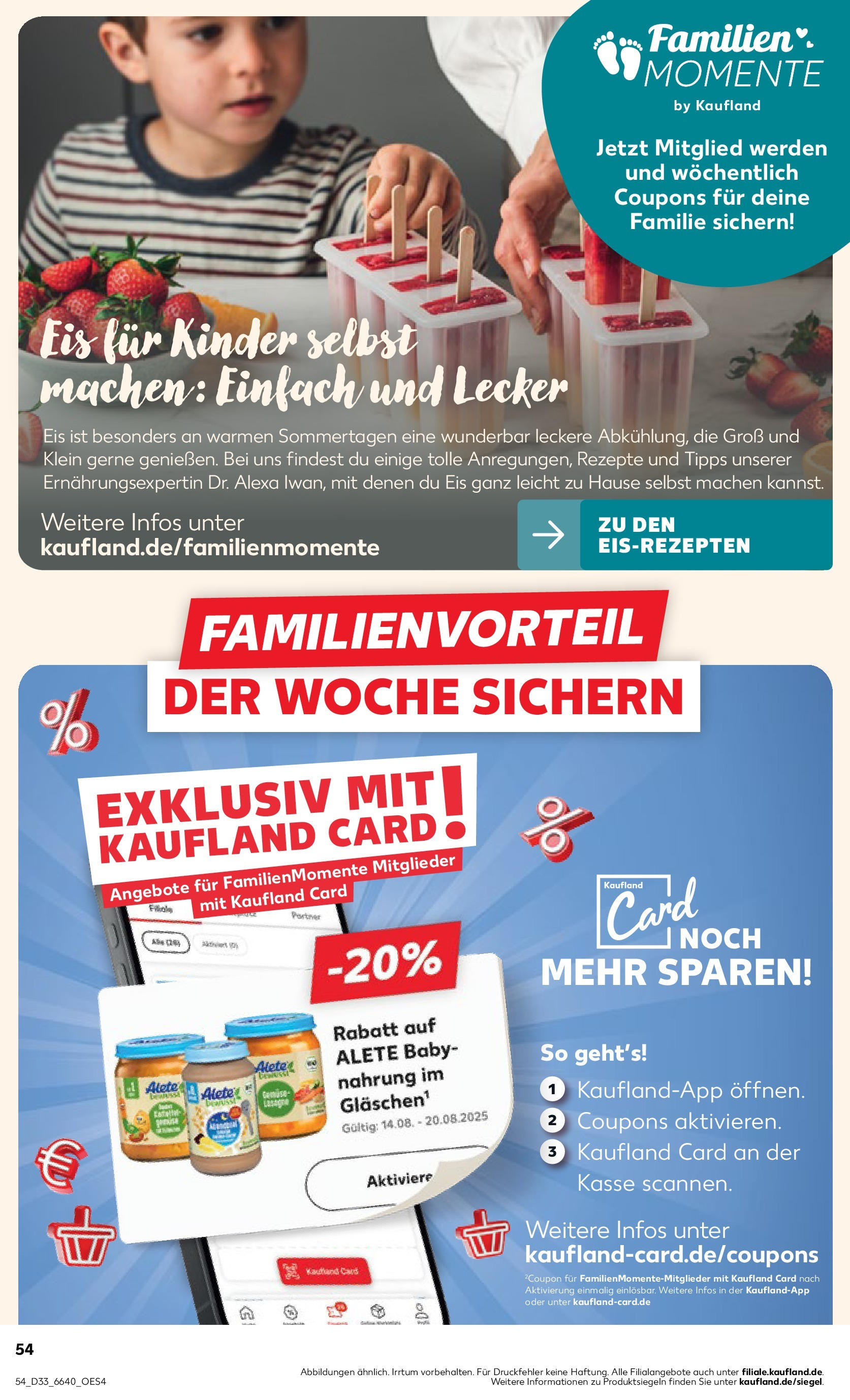 Prospekt Kaufland ab 14.08.2025 » Angebote und Werbung Online | Seite: 54 | Produkte: Babynahrung, Eis Prospekt Kaufland ab 14.08.2025 » Angebote Online zum Blättern | Seite: 54 | Produkte: Babynahrung, Eis