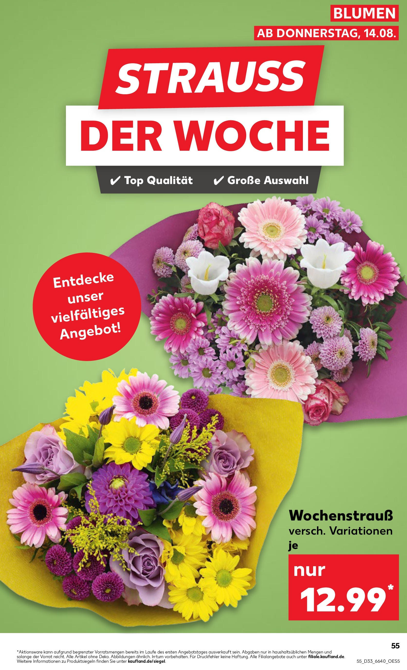 Prospekt Kaufland ab 14.08.2025 » Angebote und Werbung Online | Seite: 55 | Produkte: Top, Blumen Prospekt Kaufland ab 14.08.2025 » Angebote Online zum Blättern | Seite: 55 | Produkte: Top, Blumen