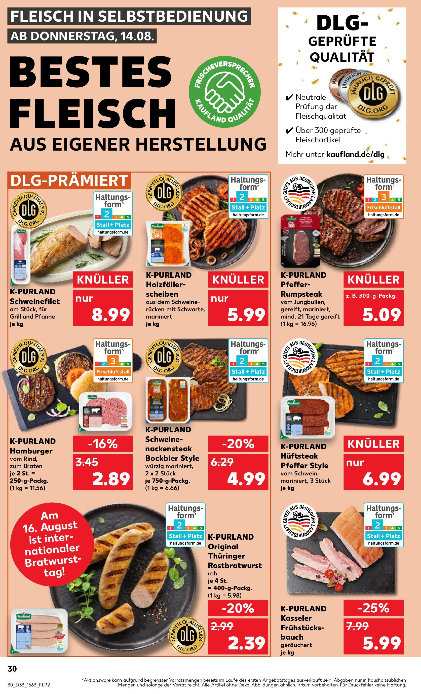 Prospekt Kaufland ab 14.08.2025 » Angebote und Werbung Online | Seite: 30 | Produkte: Rumpsteak, Pfeffer, Schweinerucken, Fleisch Prospekt Kaufland ab 14.08.2025 » Angebote Online zum Blättern | Seite: 30 | Produkte: Rumpsteak, Pfeffer, Schweinerucken, Fleisch