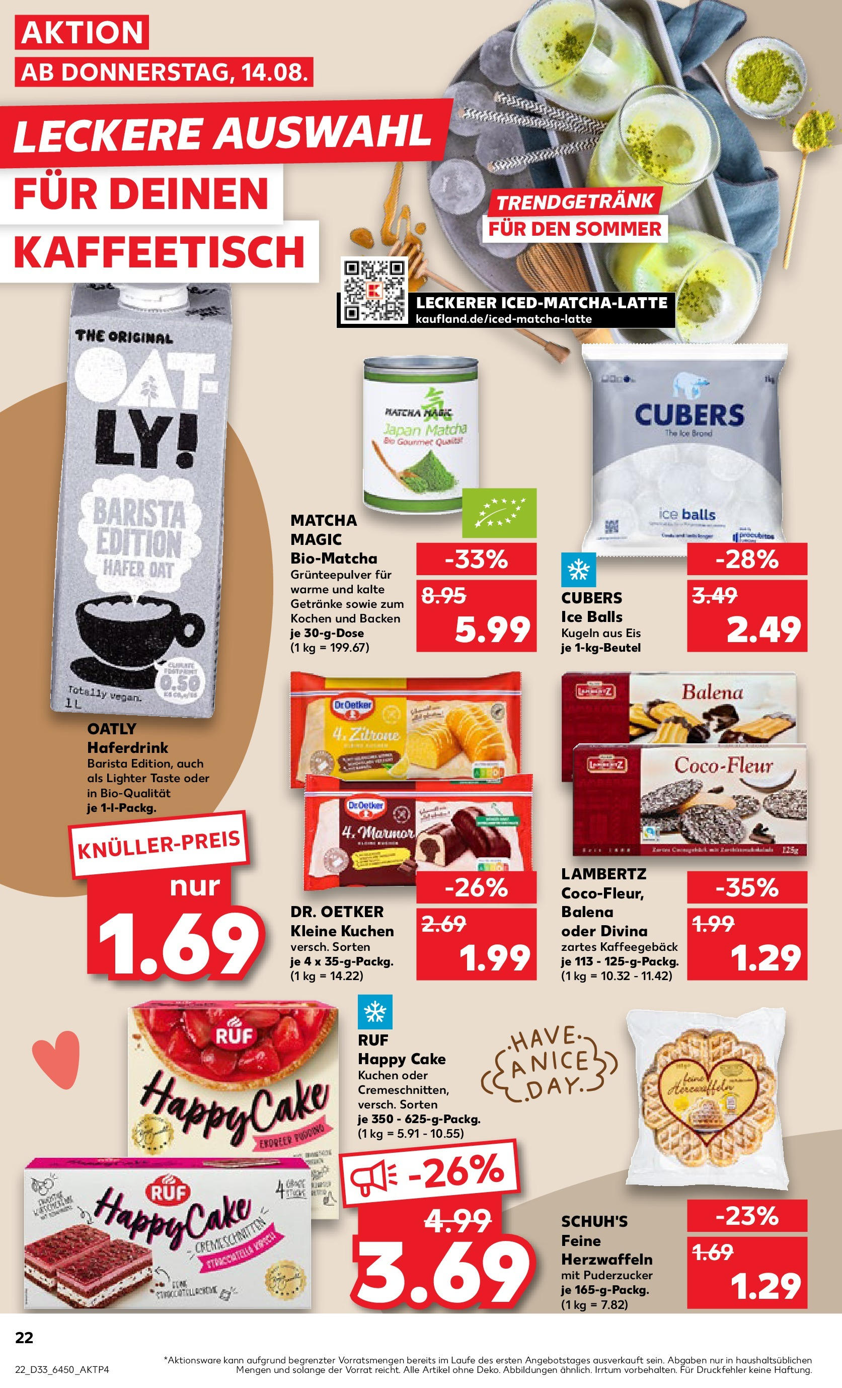 Prospekt Kaufland ab 14.08.2025 » Angebote Online zum Blättern | Seite: 22 | Produkte: Pudding, Haferdrink, Oatly, Eis