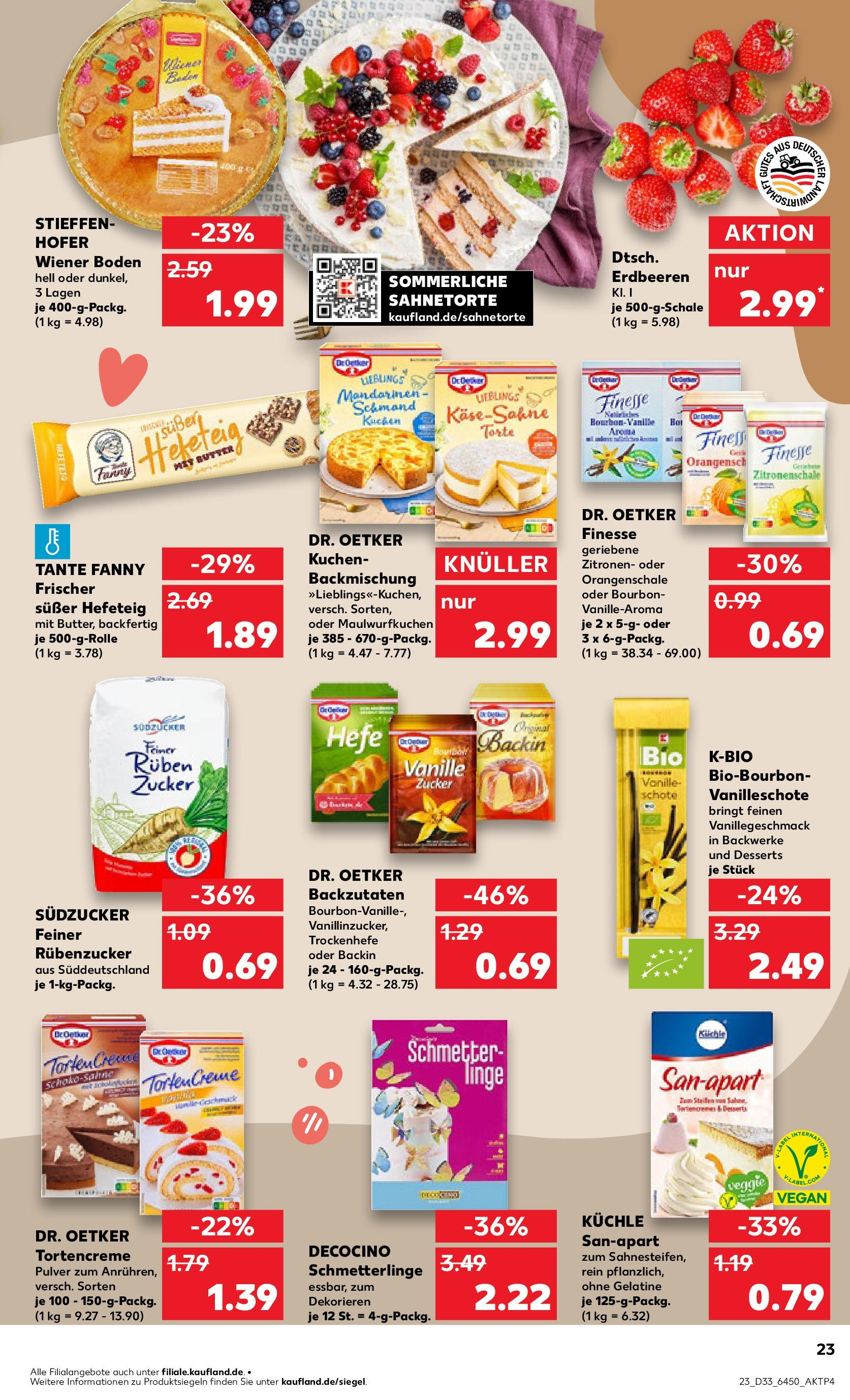 Prospekt Kaufland ab 14.08.2025 » Angebote Online zum Blättern | Seite: 23 | Produkte: Butter, Bourbon, Erdbeeren, Zitronen