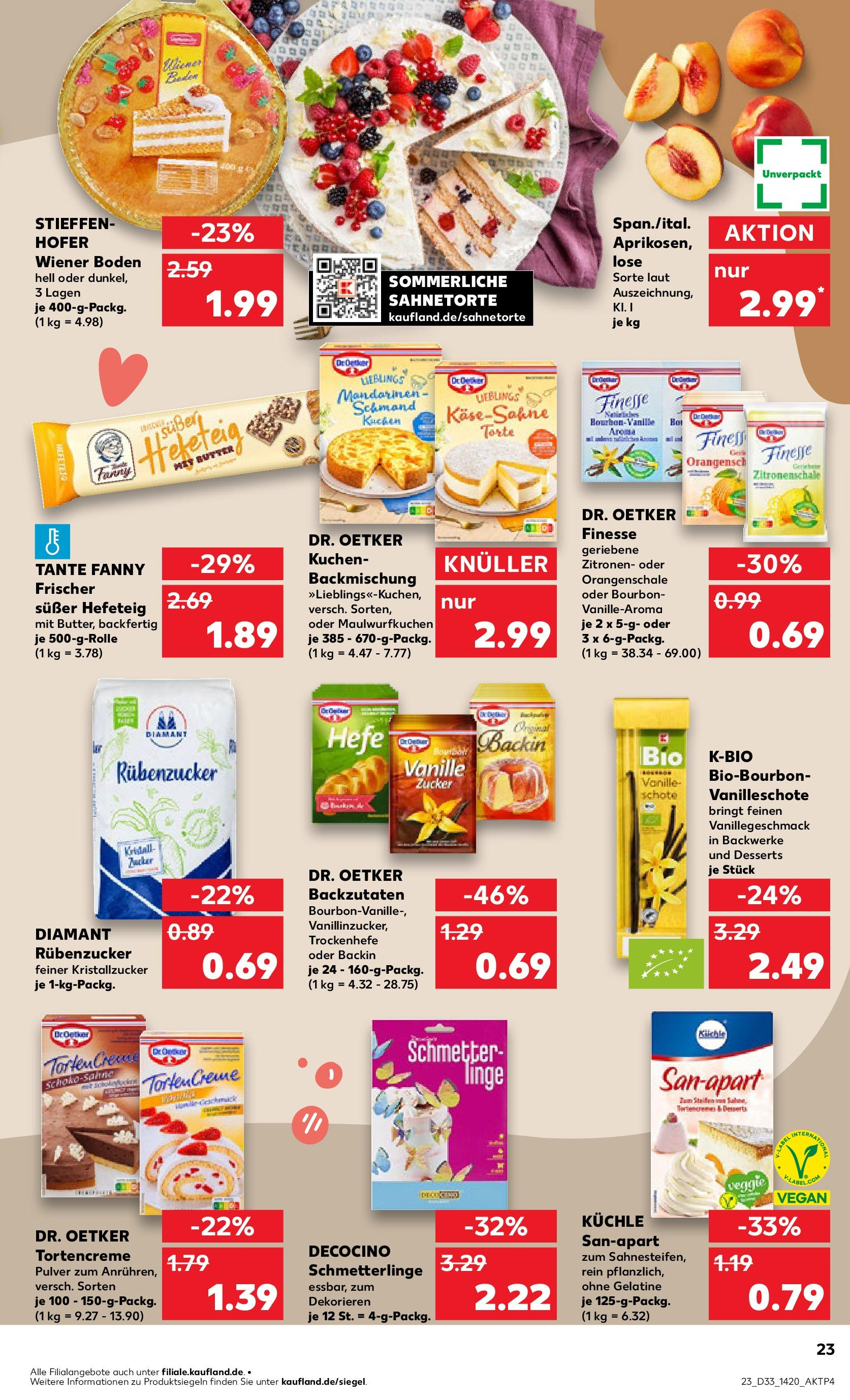 Prospekt Kaufland ab 14.08.2025 » Angebote Online zum Blättern | Seite: 23 | Produkte: Butter, Bourbon, Kuchen, Zitronen
