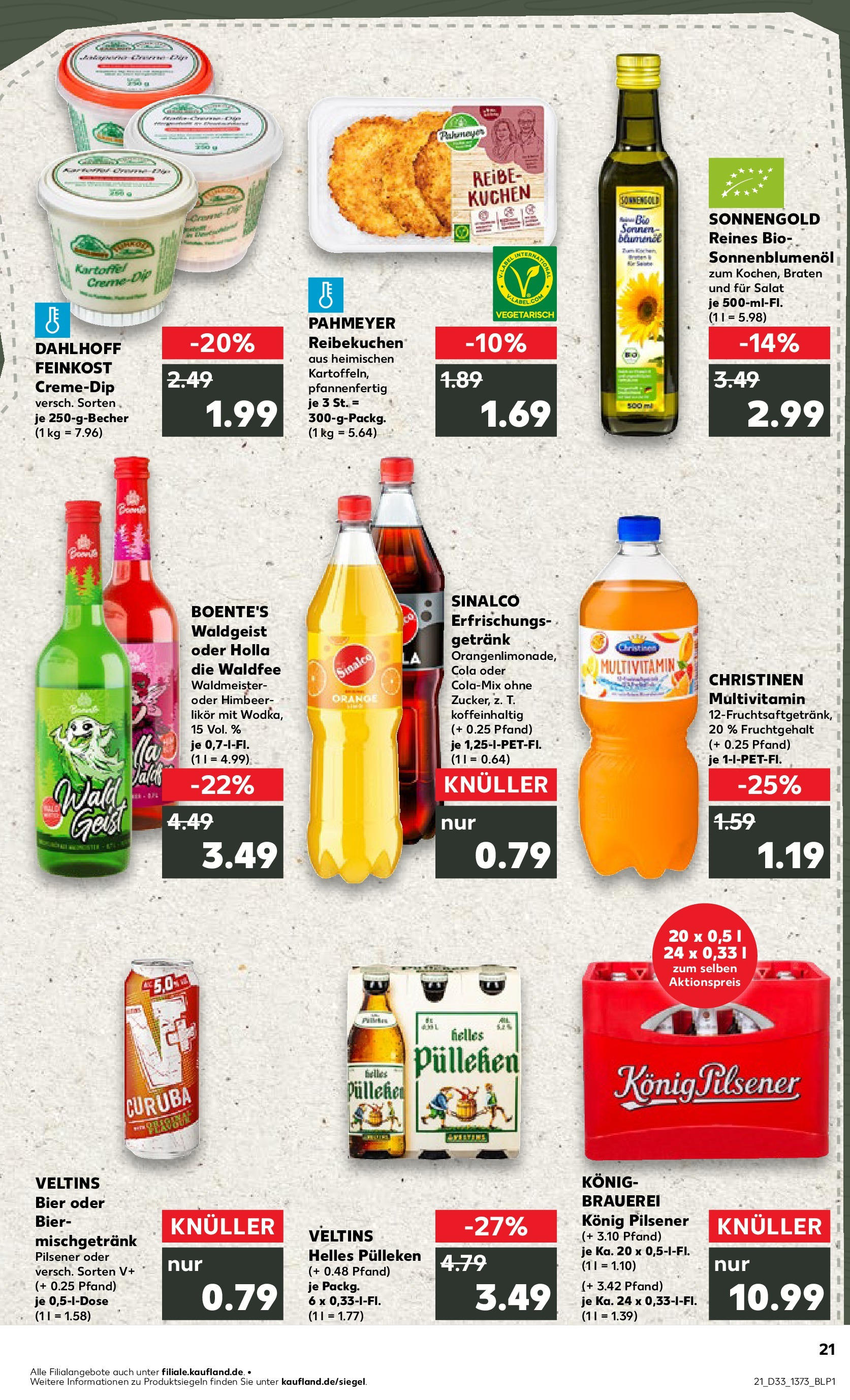 Prospekt Kaufland ab 14.08.2025 » Angebote Online zum Blättern | Seite: 21 | Produkte: Sonnenblumenol, Likör, Creme, Kuchen
