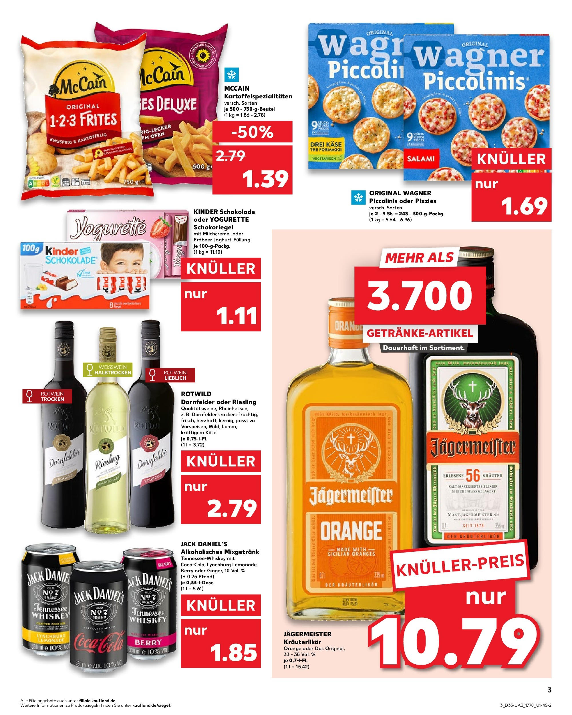 Prospekt Kaufland ab 14.08.2025 » Angebote Online zum Blättern | Seite: 3 | Produkte: Ofen, Weißwein, Jägermeister, Whiskey
