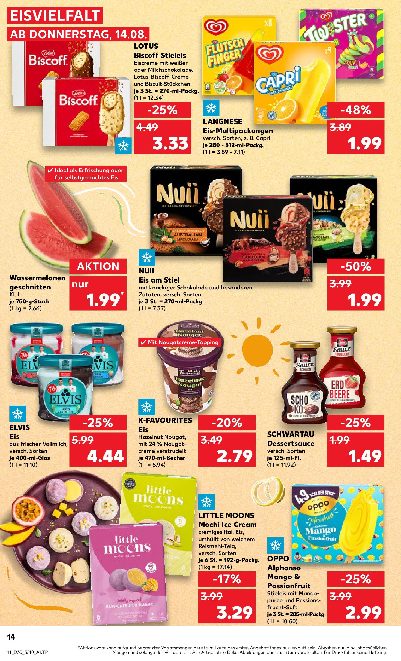 Prospekt Kaufland ab 14.08.2025 » Angebote Online zum Blättern | Seite: 14 | Produkte: Nuii eis, Eiscreme, Eis, Mochi