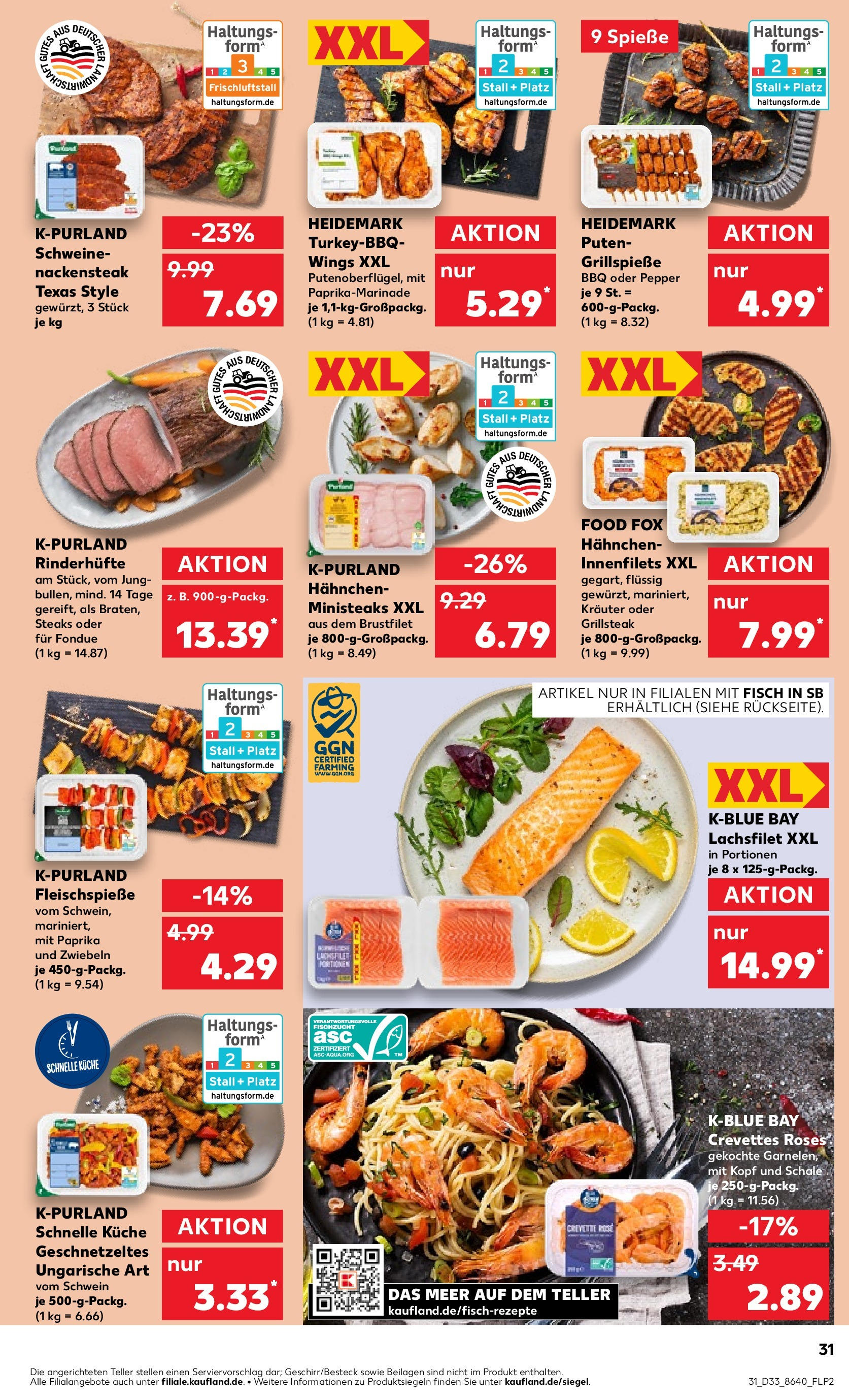 Prospekt Kaufland ab 14.08.2025 » Angebote Online zum Blättern | Seite: 35 | Produkte: Hahnchen, Fisch, Steak, Fondue