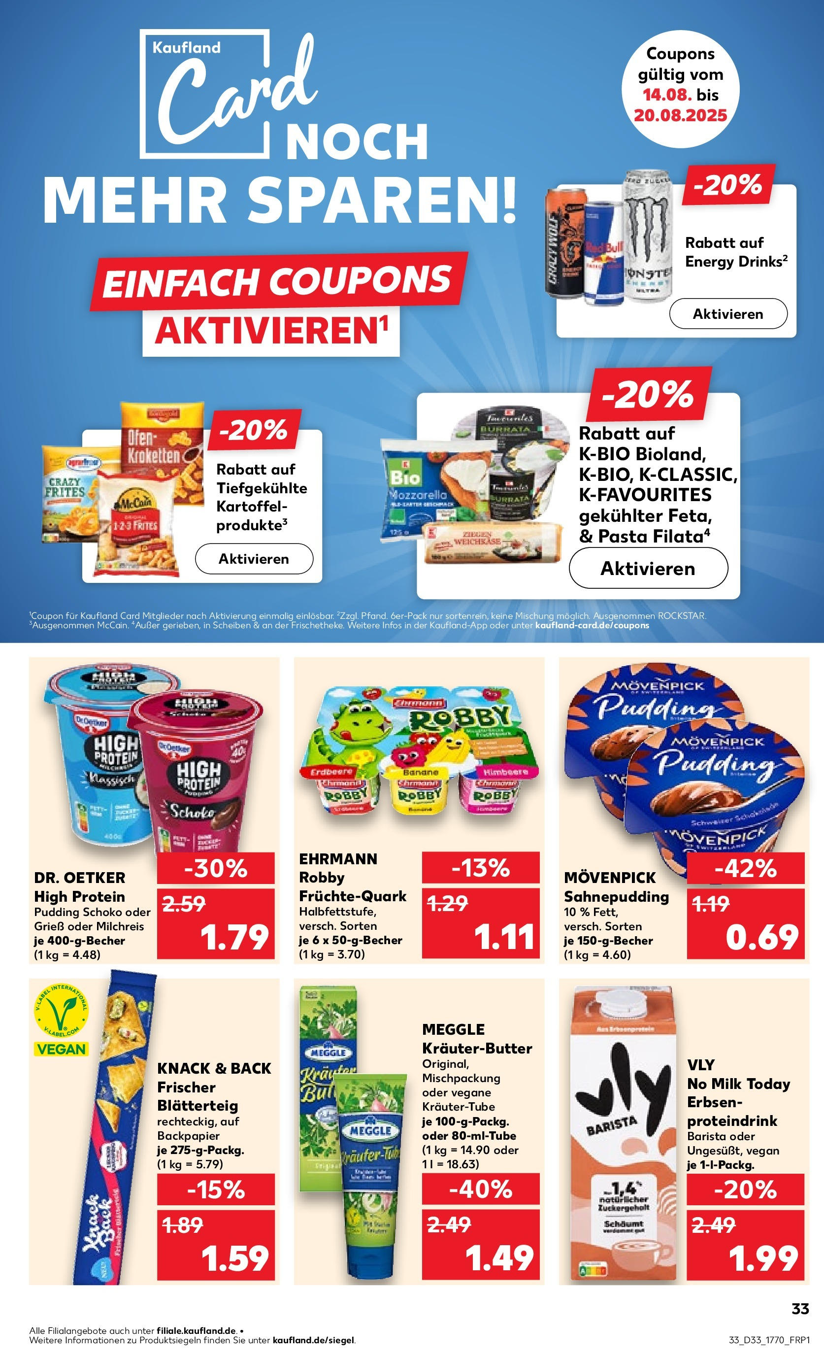 Prospekt Kaufland ab 14.08.2025 » Angebote Online zum Blättern | Seite: 37 | Produkte: Energy, Kräuterbutter, Pudding, Erbsen