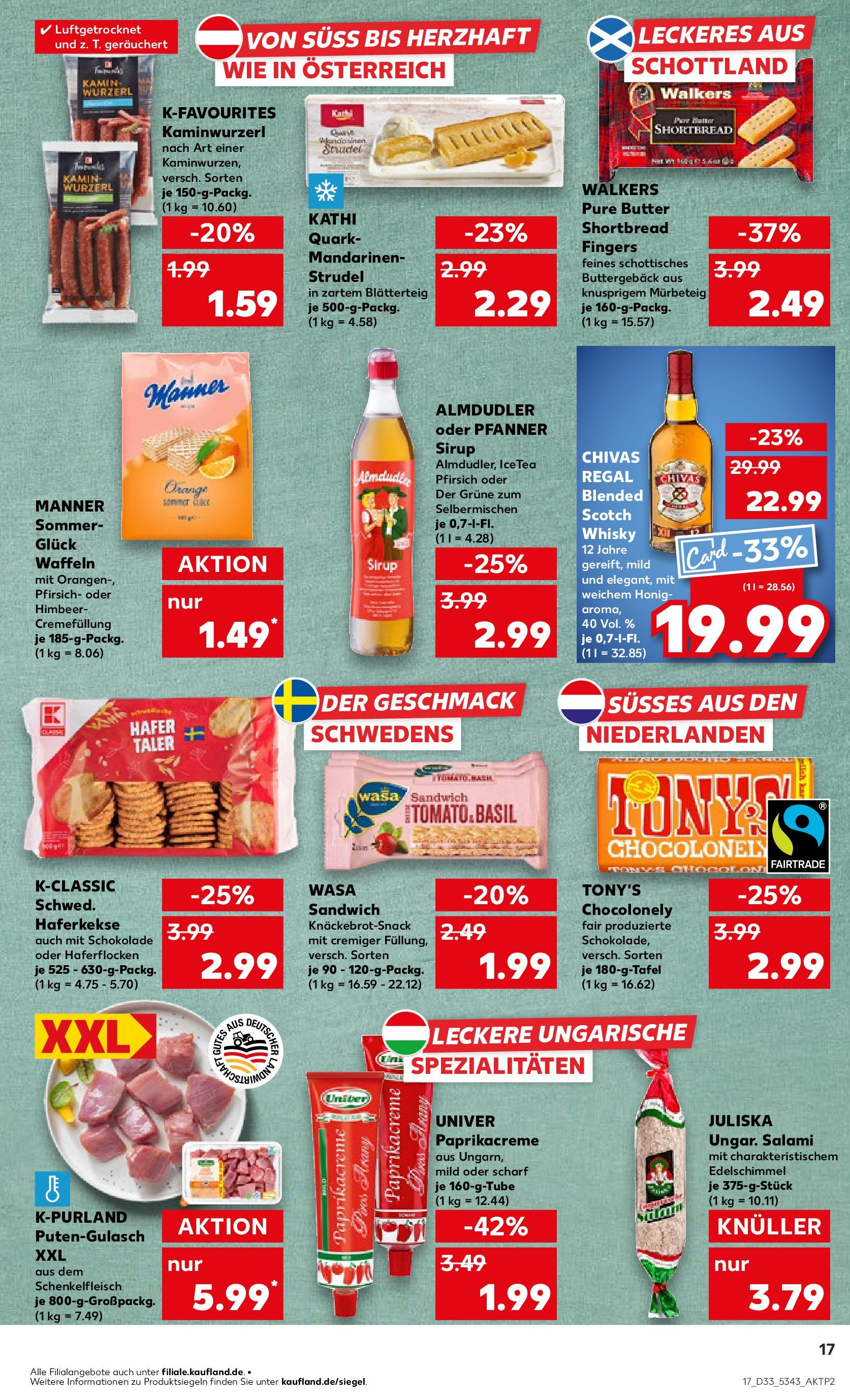 Prospekt Kaufland ab 14.08.2025 » Angebote Online zum Blättern | Seite: 17 | Produkte: Whisky, Butter, Regal, Sirup