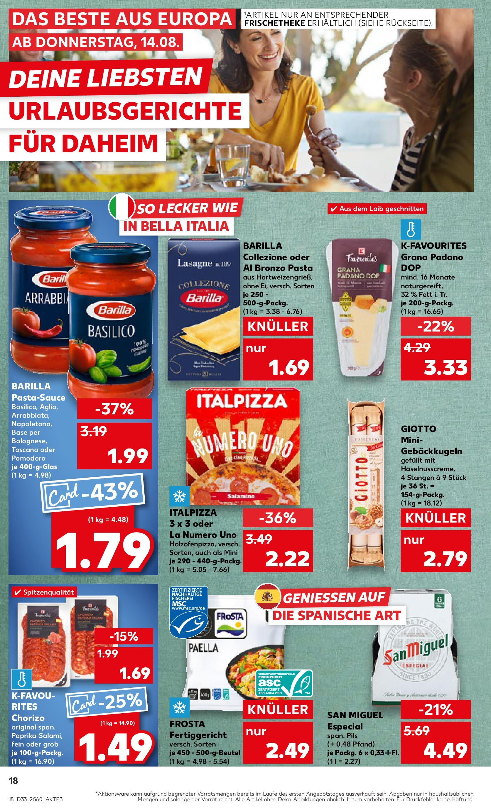 Prospekt Kaufland ab 18.08.2025 » Angebote Online zum Blättern | Seite: 31 | Produkte: Frosta, Pasta, Salami, Pizza