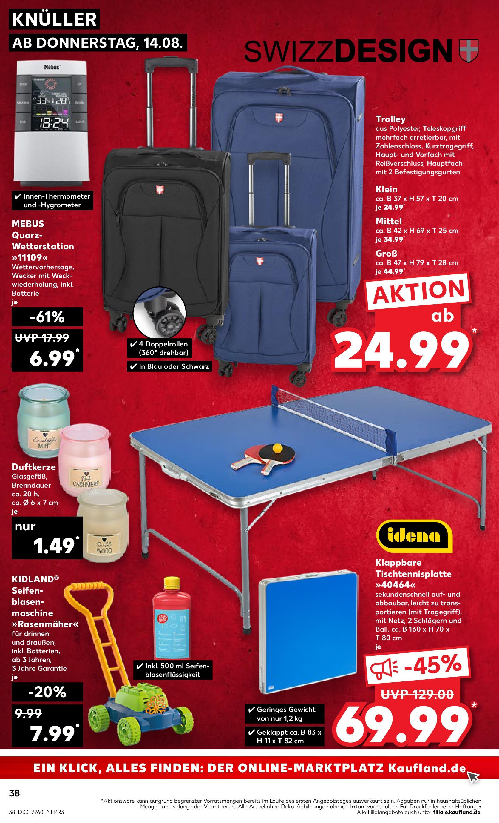 Prospekt Kaufland ab 14.08.2025 » Angebote und Werbung Online | Seite: 38 | Produkte: Wetterstation, Gewicht, Batterie, Wecker Prospekt Kaufland ab 14.08.2025 » Angebote Online zum Blättern | Seite: 38 | Produkte: Wetterstation, Gewicht, Batterie, Wecker